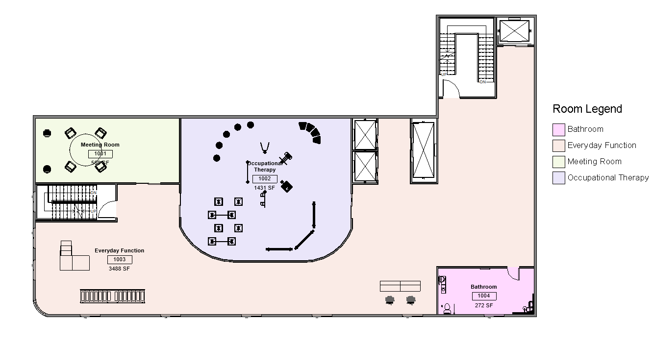 Floor 10 Room Legend- Occupational Therapy