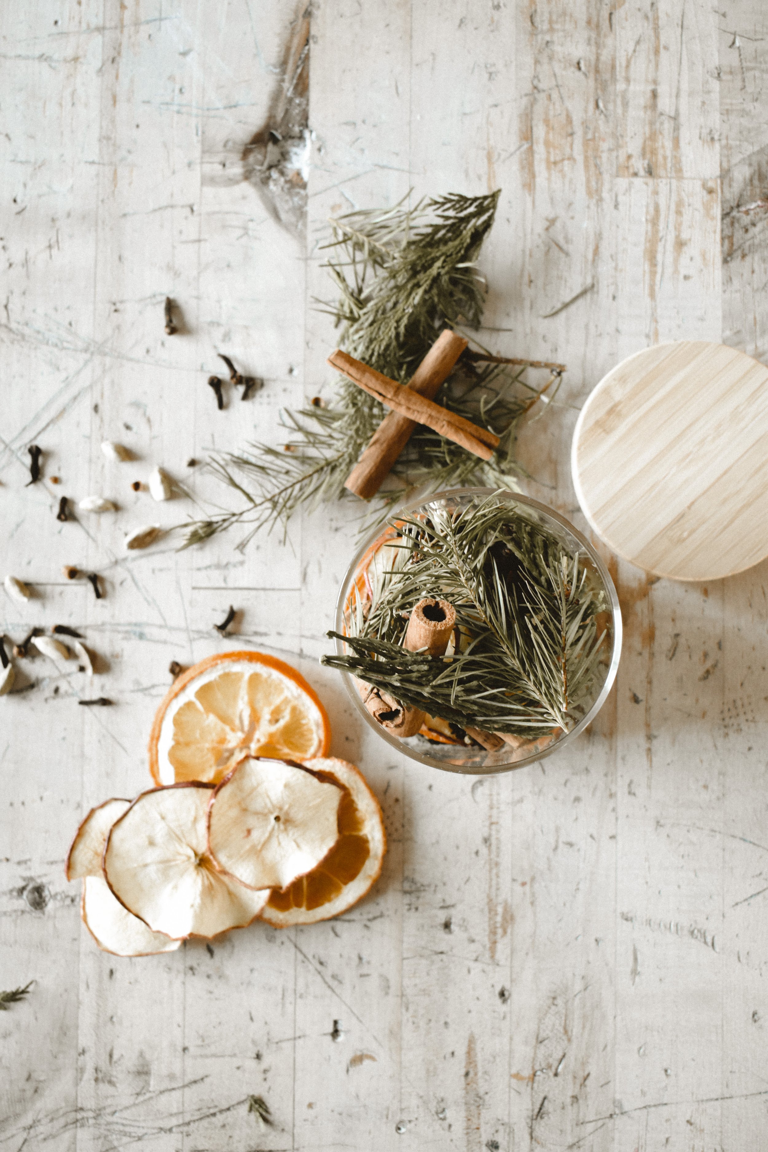 a jar of spices and dried fruits