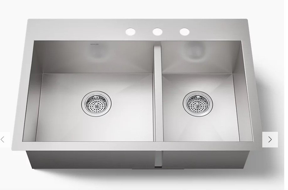 Kohler Vault Drop In or Undermount Sink - Stainless Steel