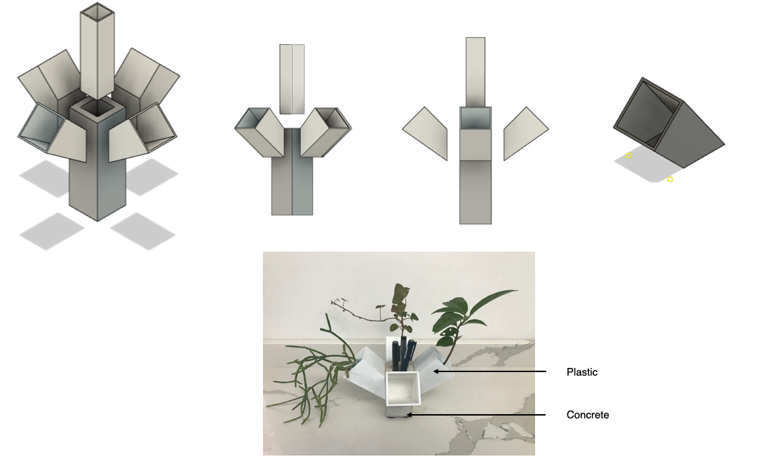 Brutalist Design inspired plant/pencil pot