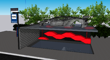Lamborghini bus stop in CAD