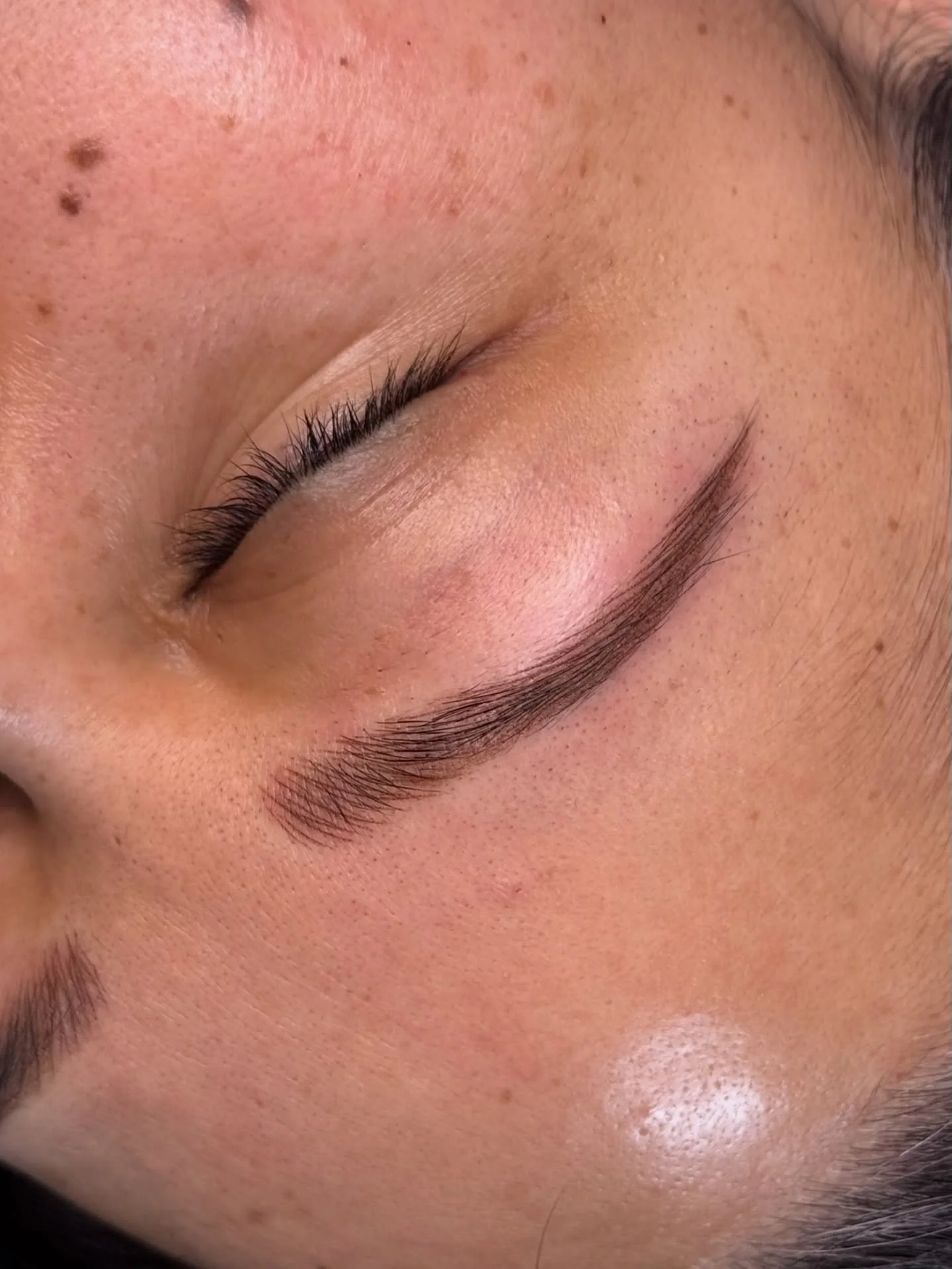 from old faded microblading to a freshhhh new set of combo brows with machine hairstrokes 👀✨

*previous work MUST be very faded for me to work over it. if you have previous work you&rsquo;re always welcome to send me photos for approval before booki