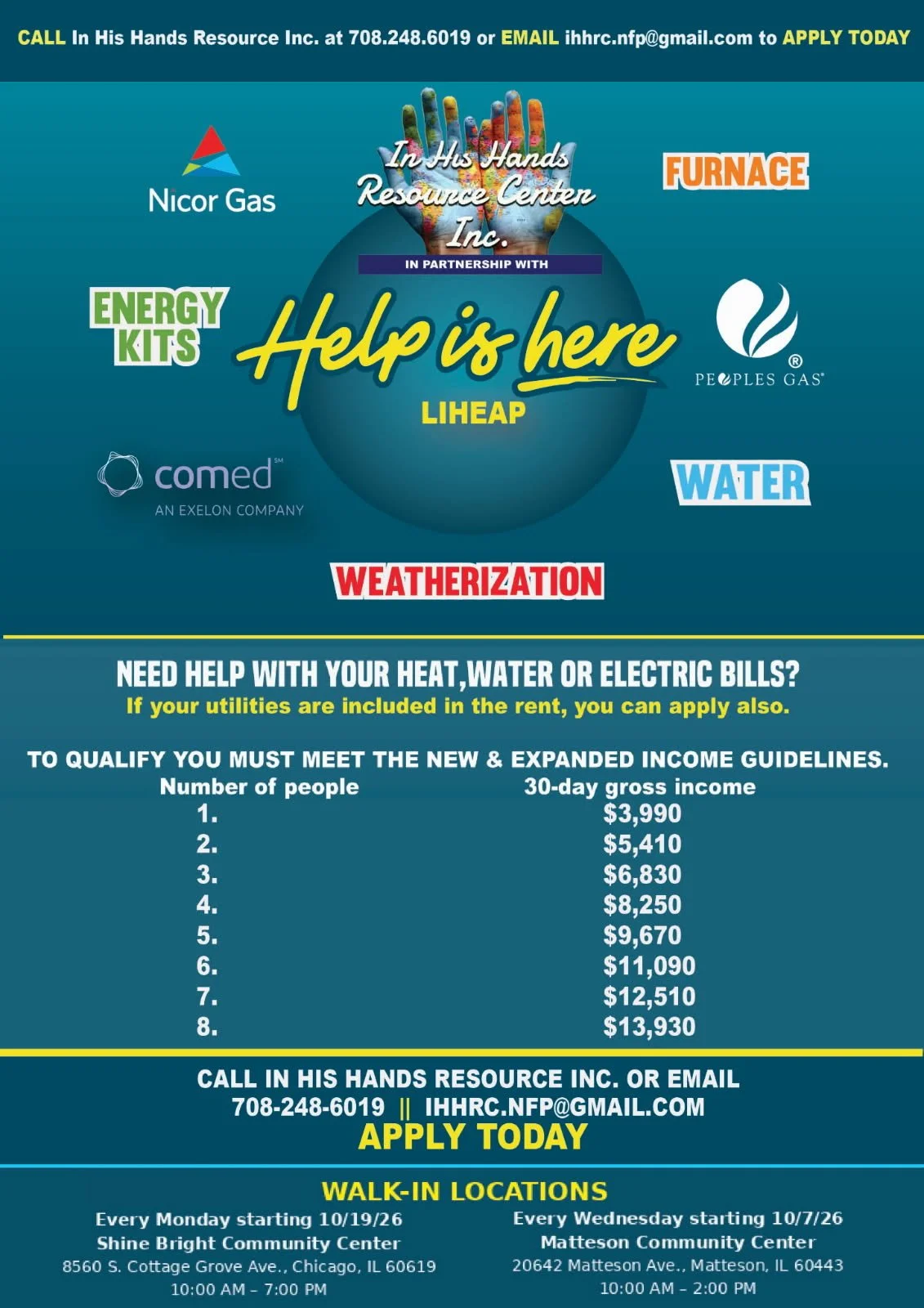 Utility Assistance enrollment sessions