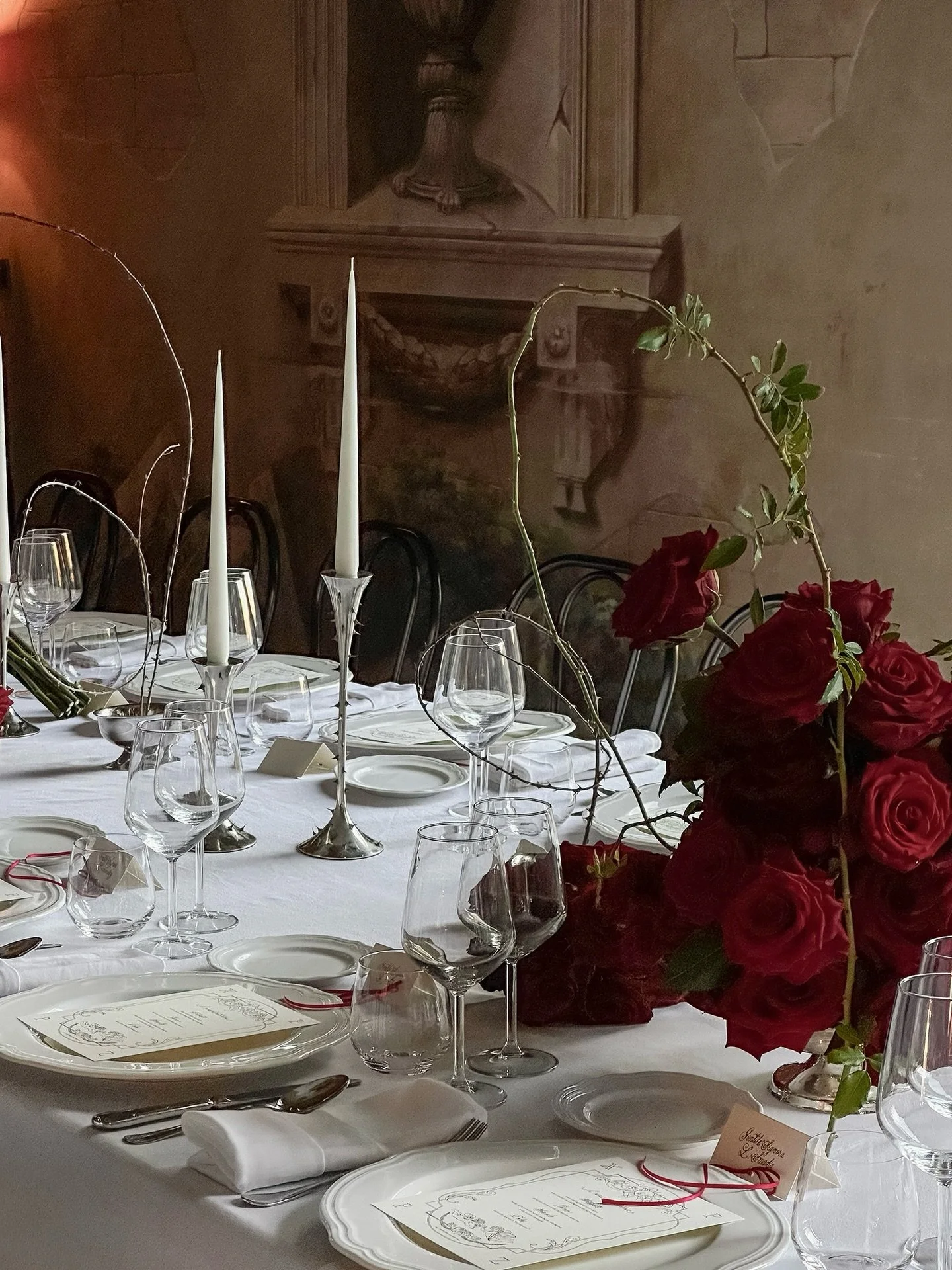 Roses x Thorns
.
Challenged by @allthingsbeautifulweddings to  reimagine the red rose, we approached the flower as both symbol and material. Rather than idealizing its beauty, we chose to work with it in its raw, whole form, honoring everything the r