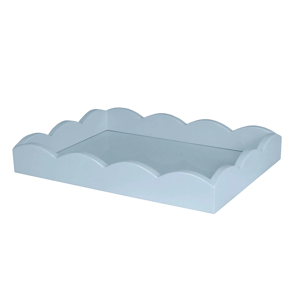 Small, Pale Denim Scalloped Edge Tray — That Personal Touch