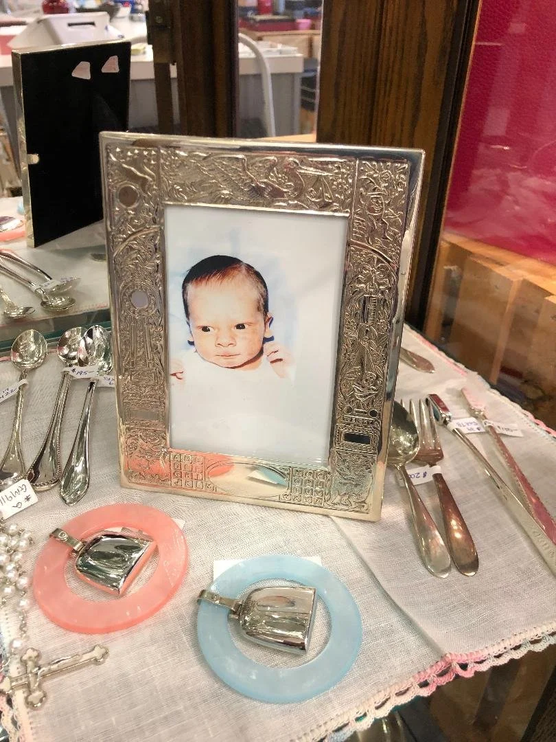 Sterling Baby Birth Record Frame — That Personal Touch