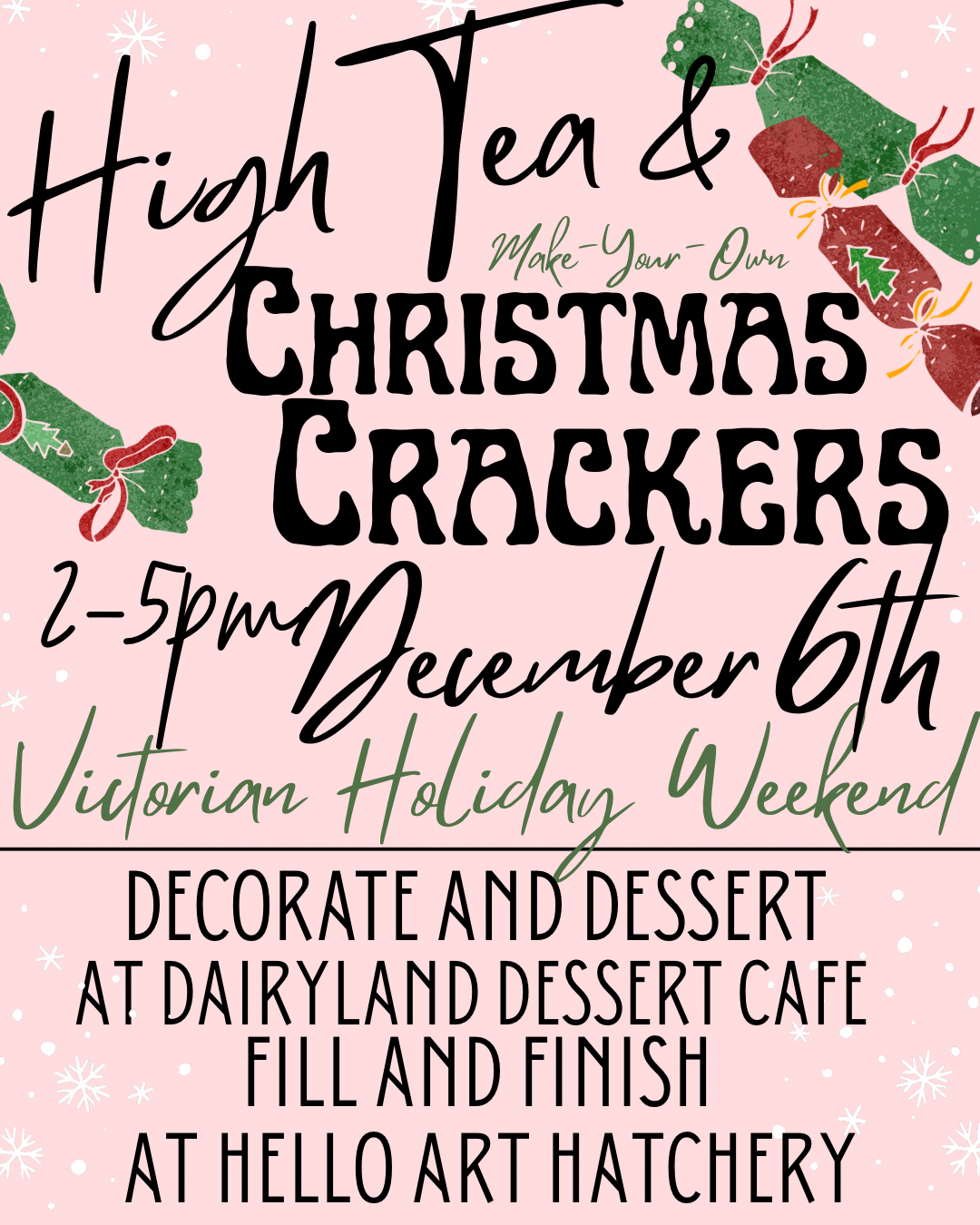 High Tea and DIY Christmas Crackers Craft
