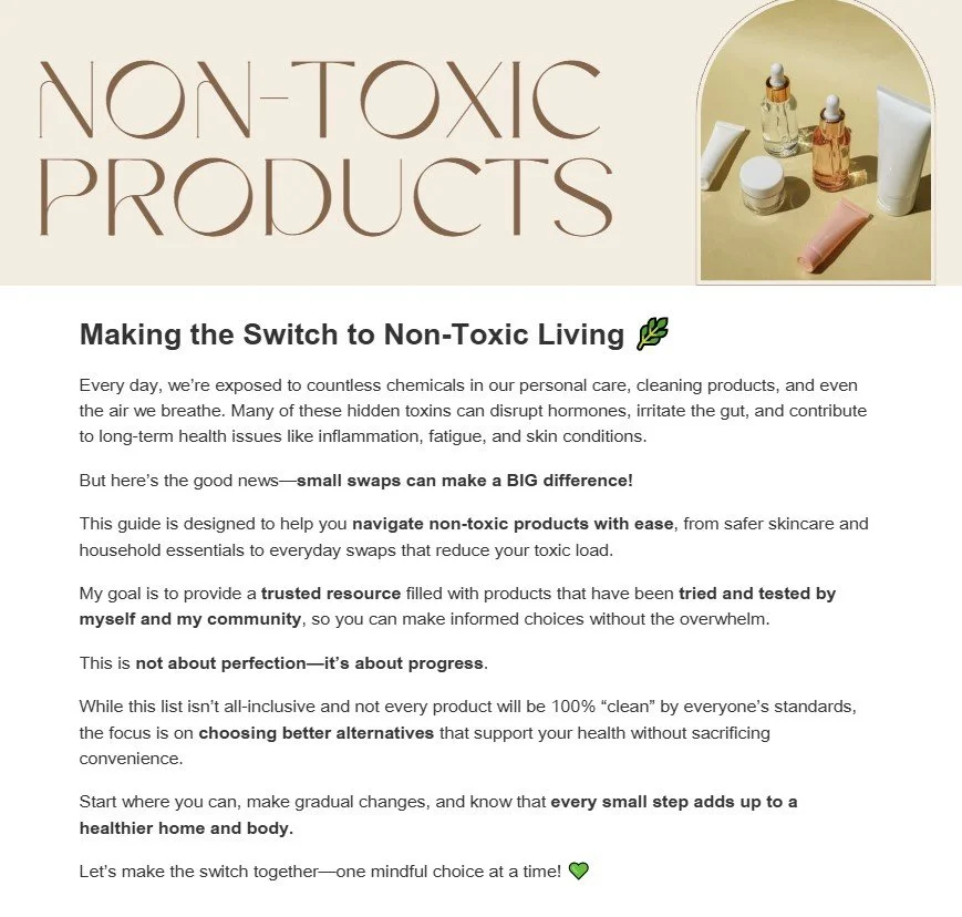 Non-Toxic Products Guide
