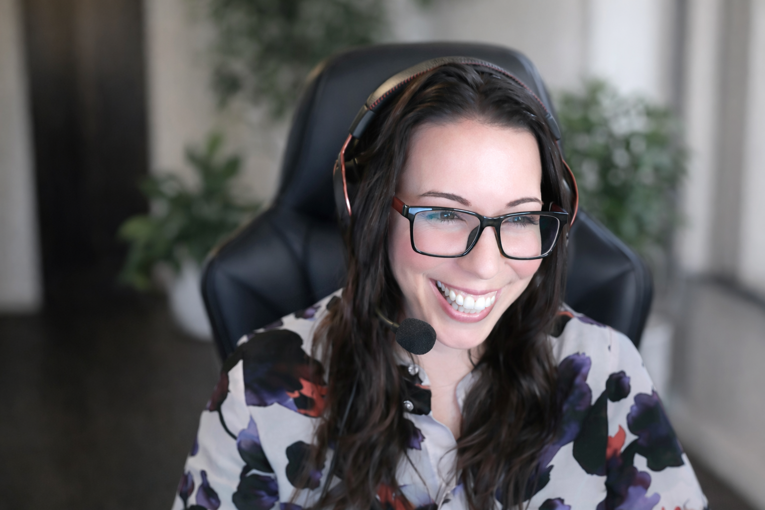 smiling woman in office setting