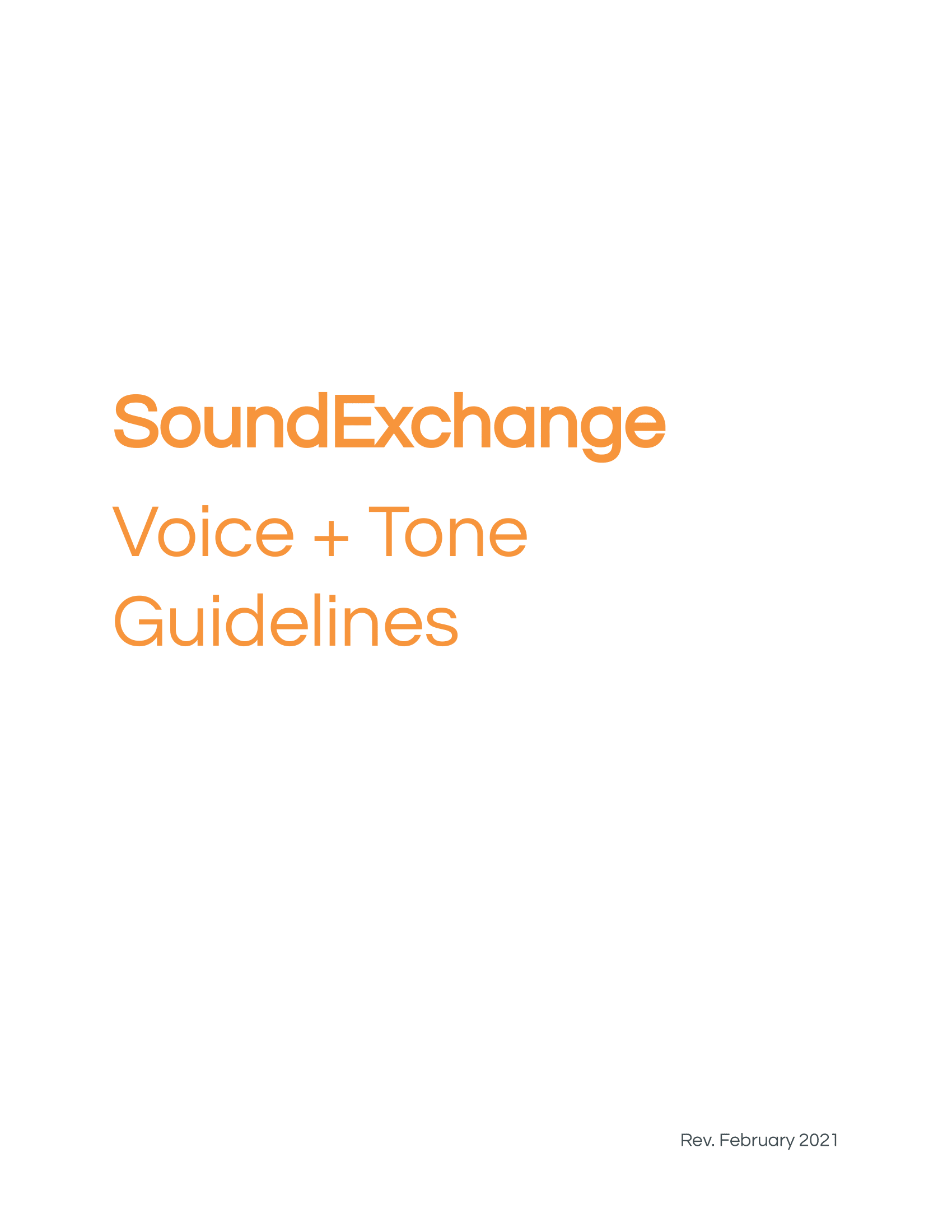 SoundExchange Voice & Tone Guidelines — Lindsay Rebecca Smith