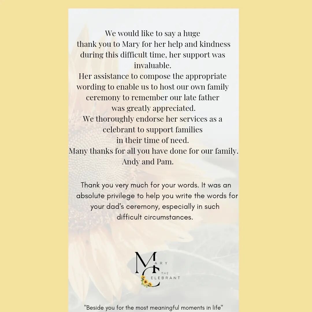 It truly is such a privilege to help a family at the most difficult time, saying goodbye to a loved one. 
#heartfeltgoodbye
#funeralcelebrant 
#civilcelebrant 
#hampshirecelebrant