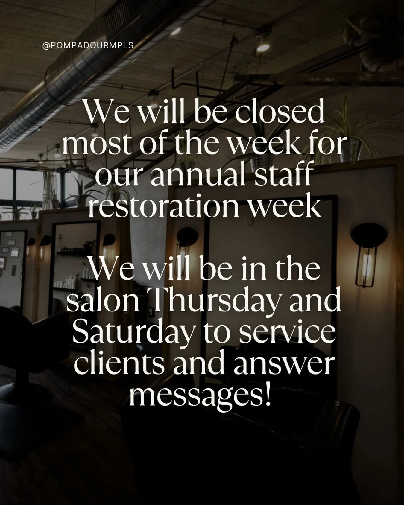 Thanks for your patience as our staff takes some time off this week!