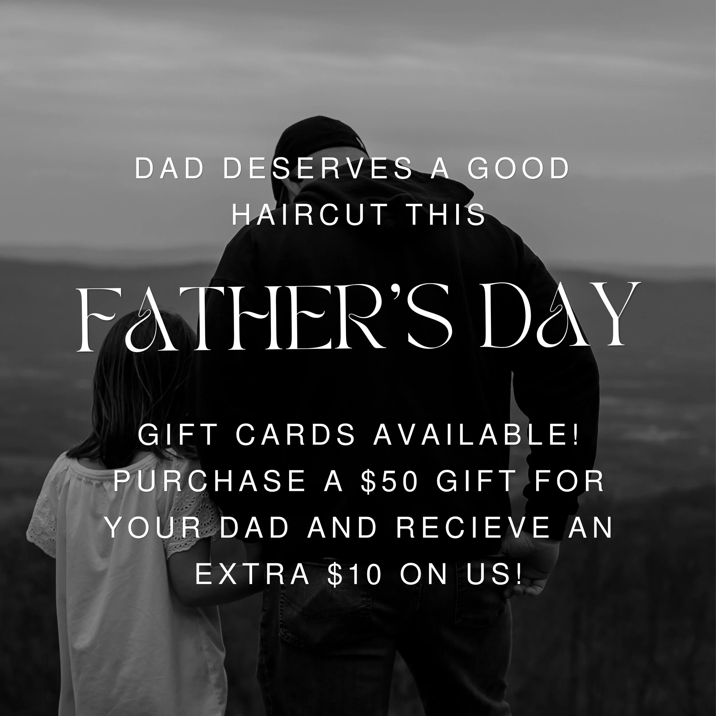 Need a gift for Dad this Fathers Day? We've got you! 

Purchase a $50 Gift Card in store and receive and extra $10 on us!