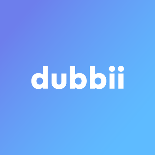 The image features the logo 'dubii' in white lowercase letters on a gradient blue background.