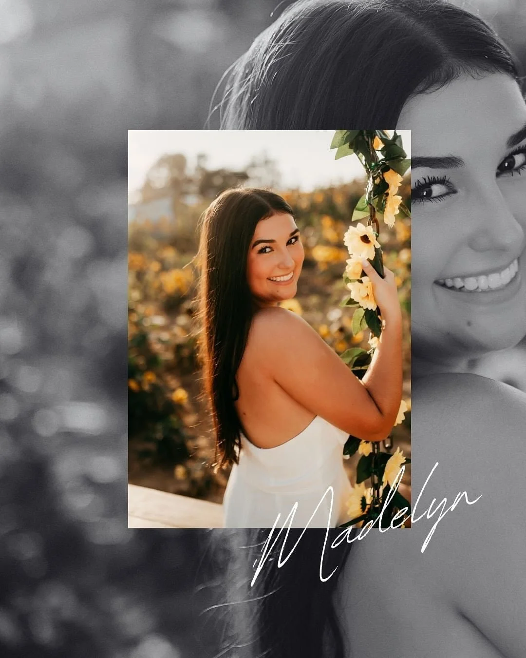 Senior Sunday Feature for the beautiful Madelyn. She always has a smile on her face and is a natural! She rocked her shoot on the farm and in the sunflower field.
