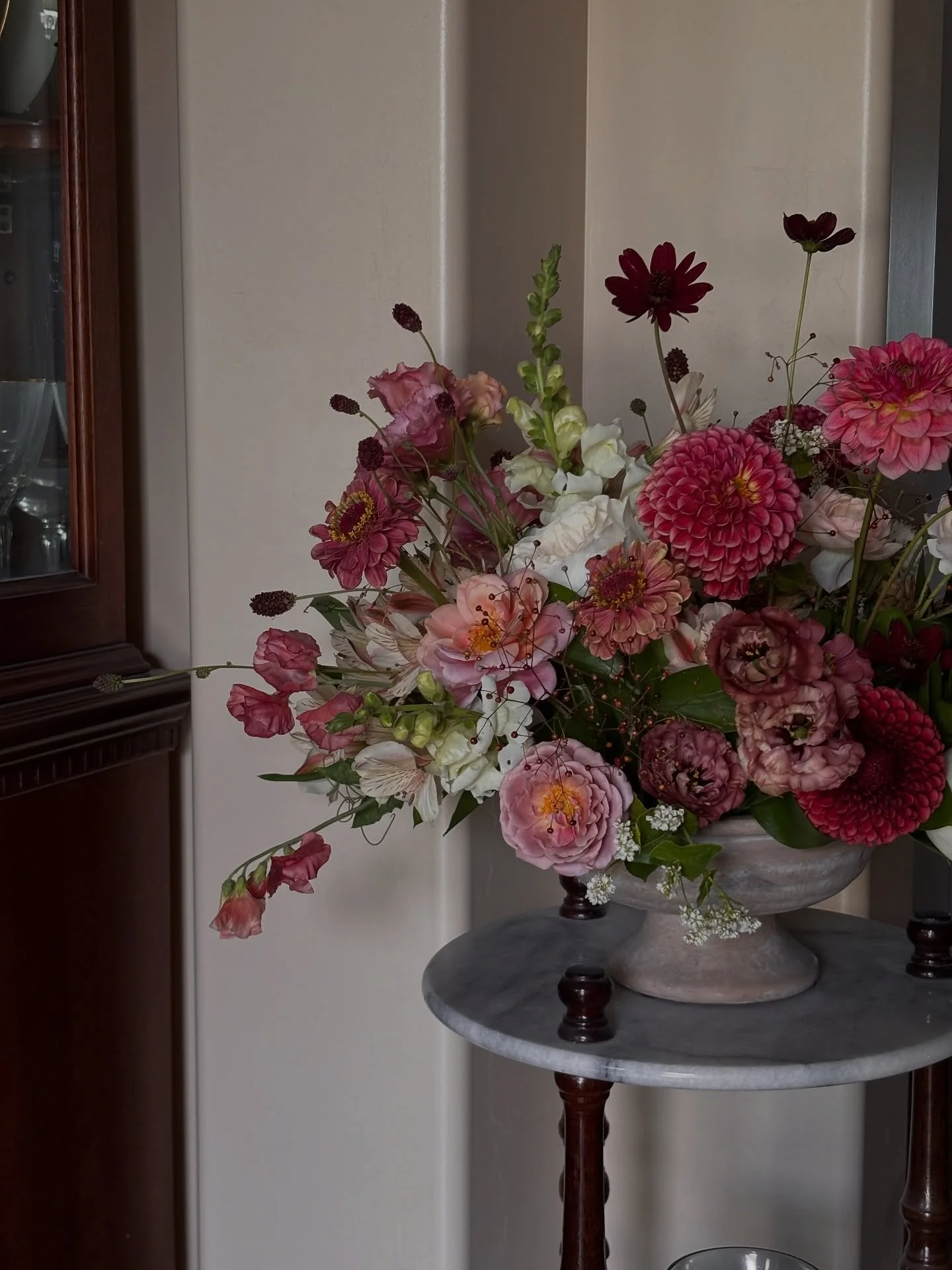 A nod to September &mdash; a favorite custom arrangement blending warm autumn tones and late summer blooms