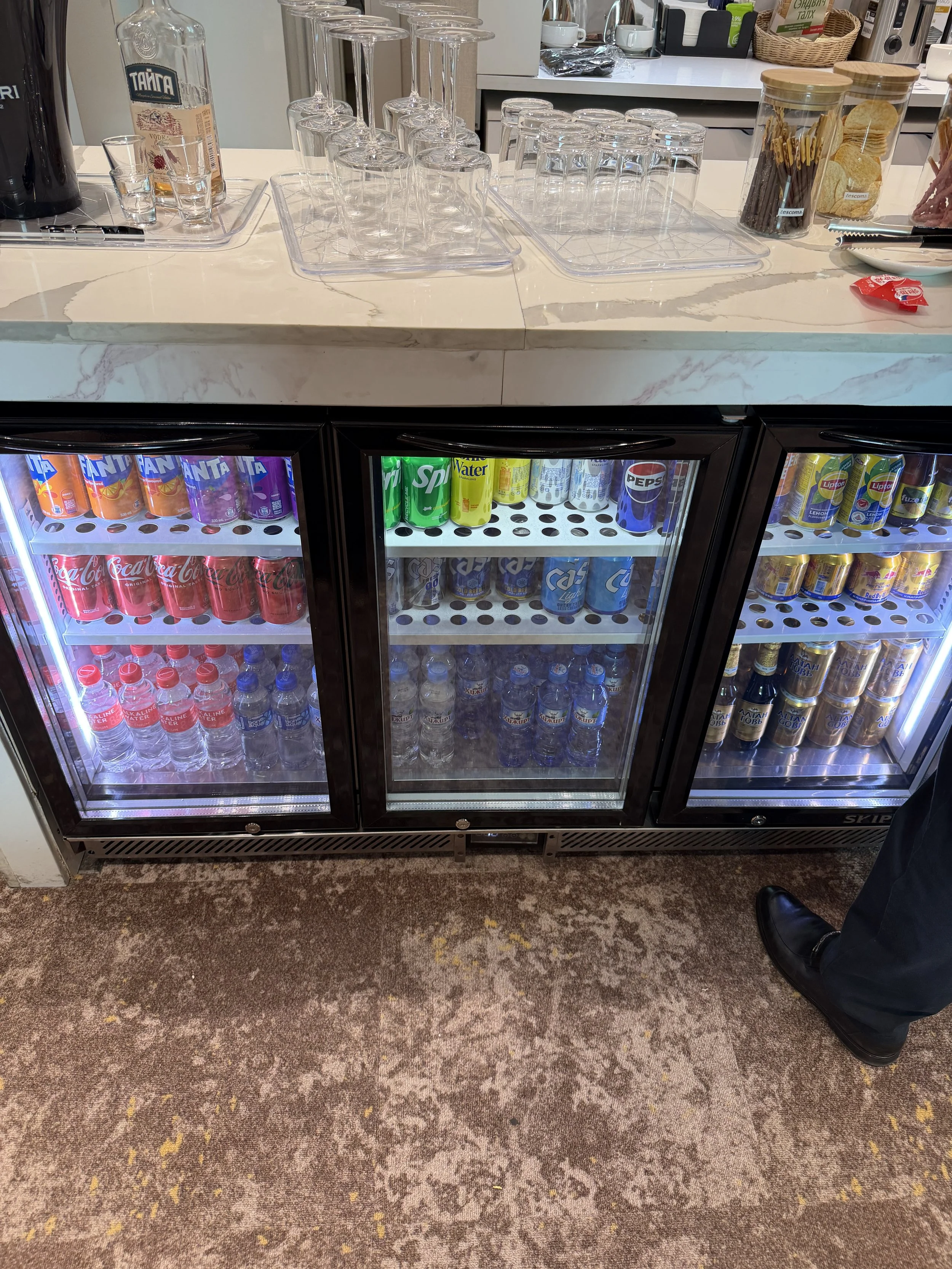 drink selection at link lounge chinggis khan airport.JPG