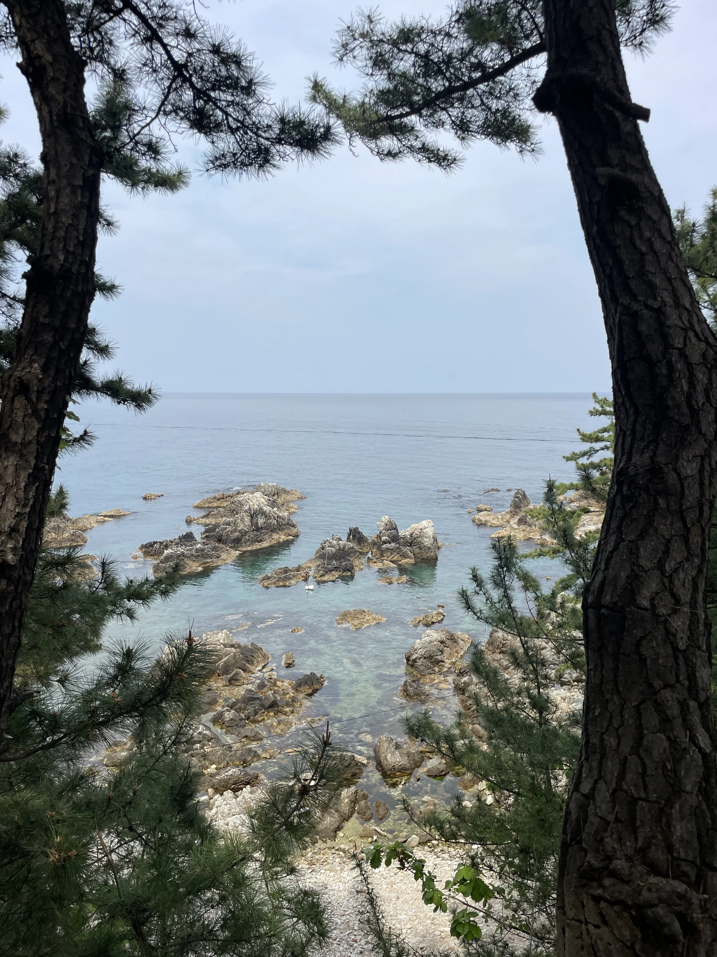Overlooking the sea at Haesindang Park in South Korea