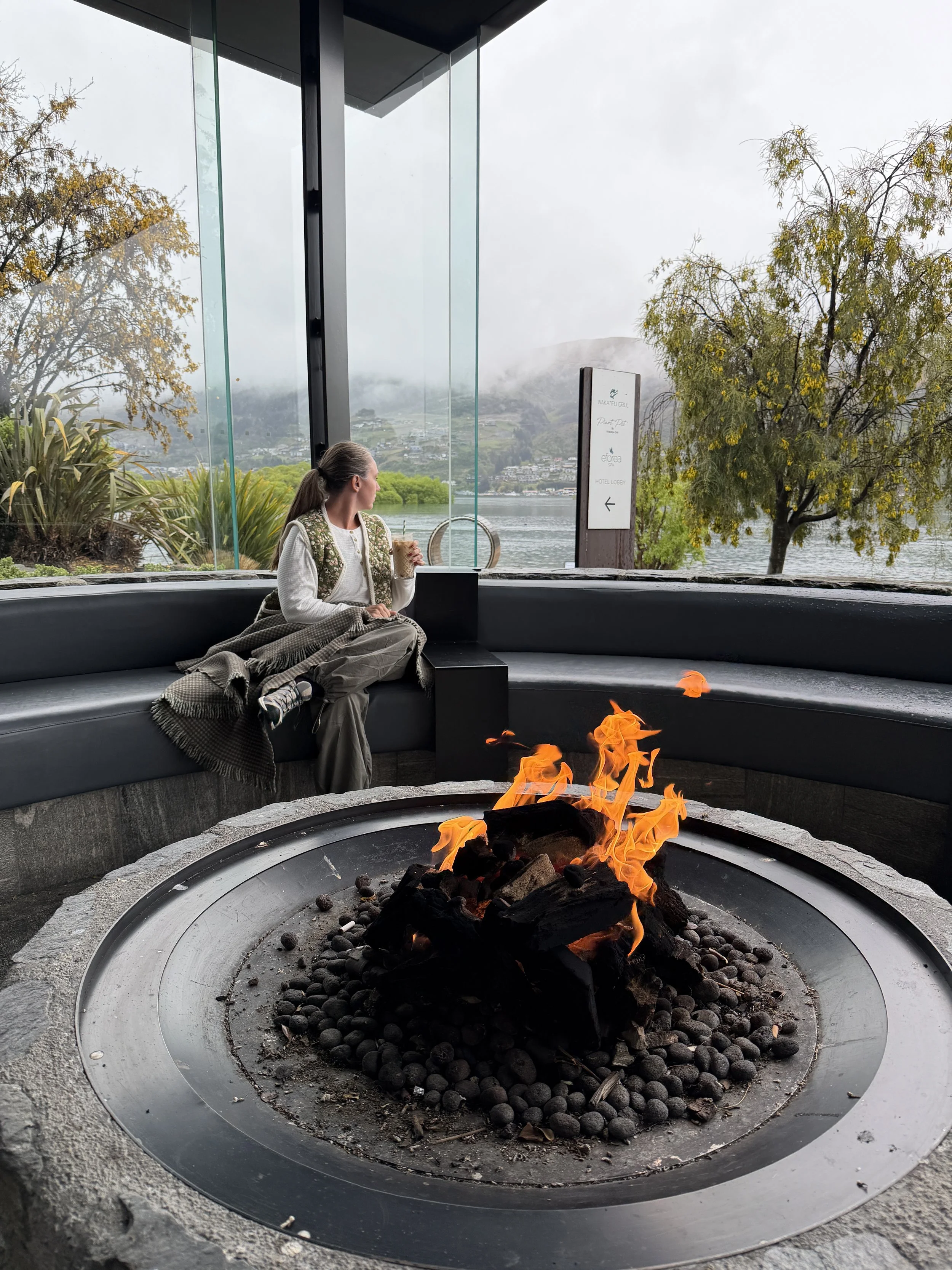Hilton Queenstown resort and spa fire pit views