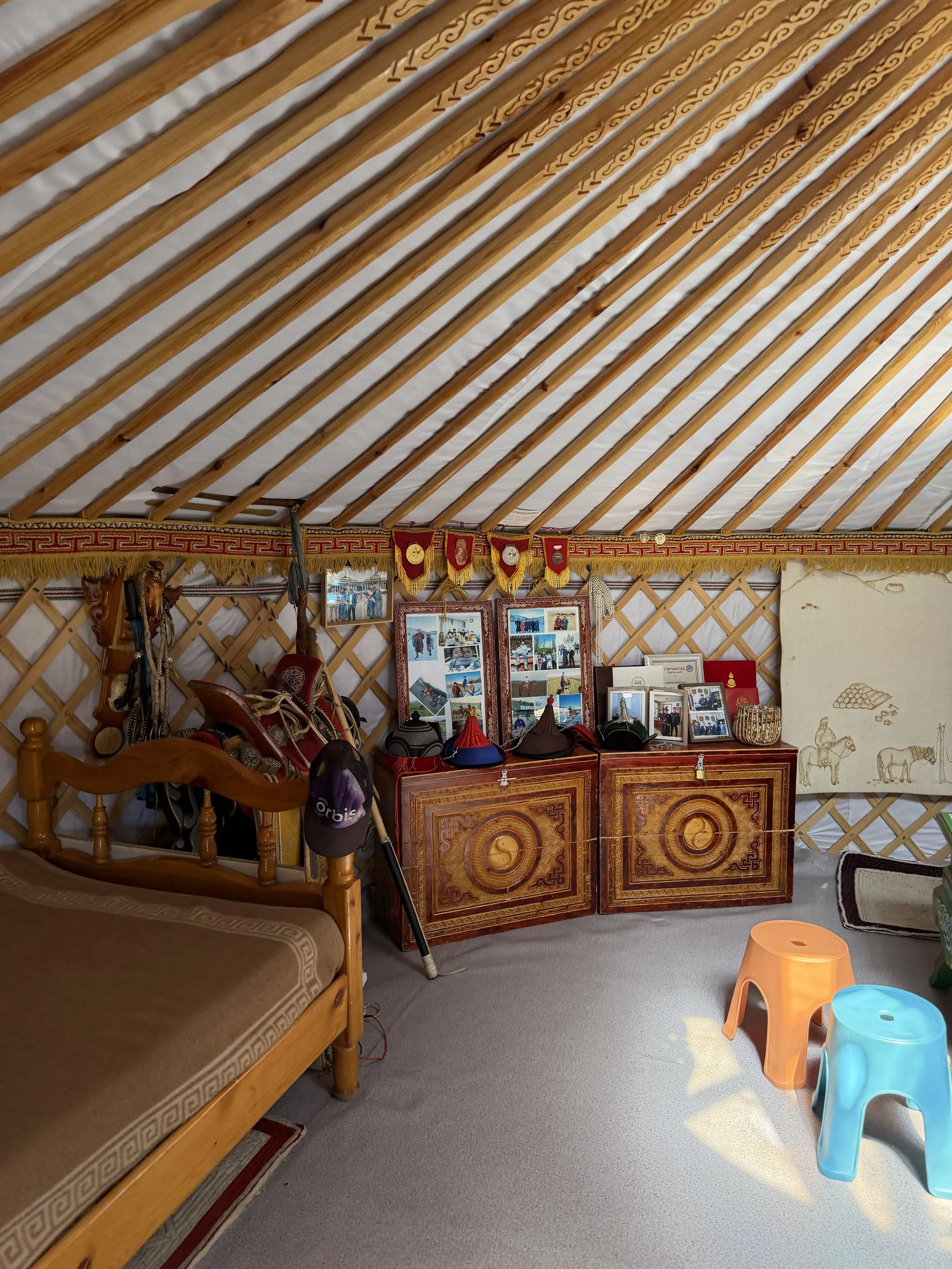 interior view of a living ger in Mongolia