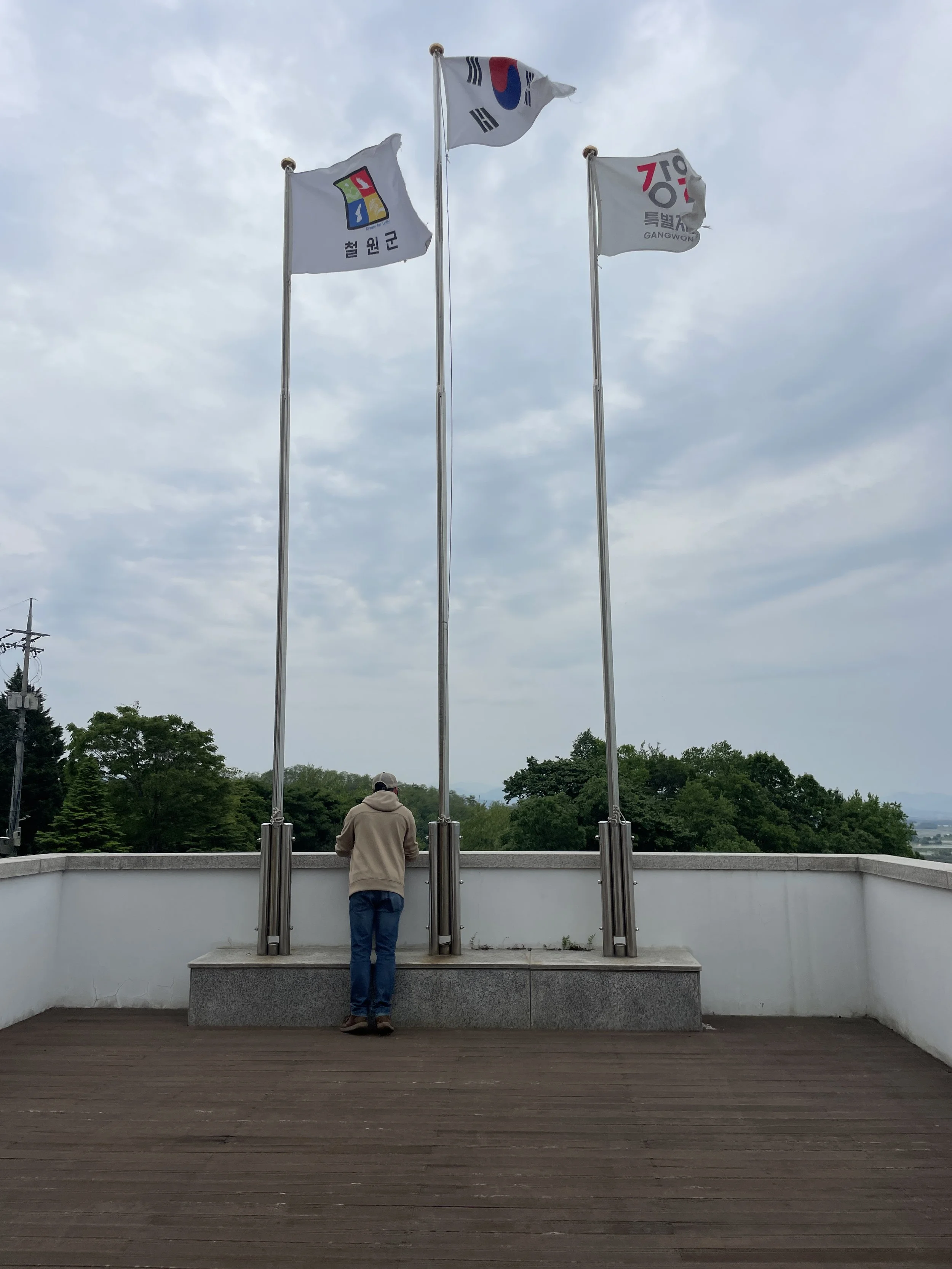 flags at cheorwon observatory.JPG