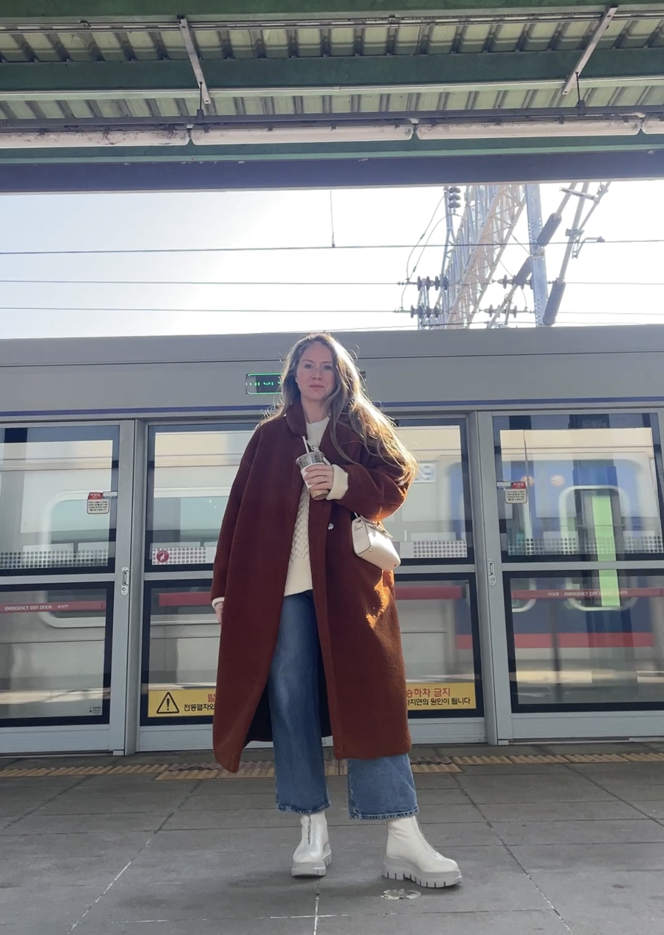 Teddy bear coat and zip front boots for the ultimate cozy fit.