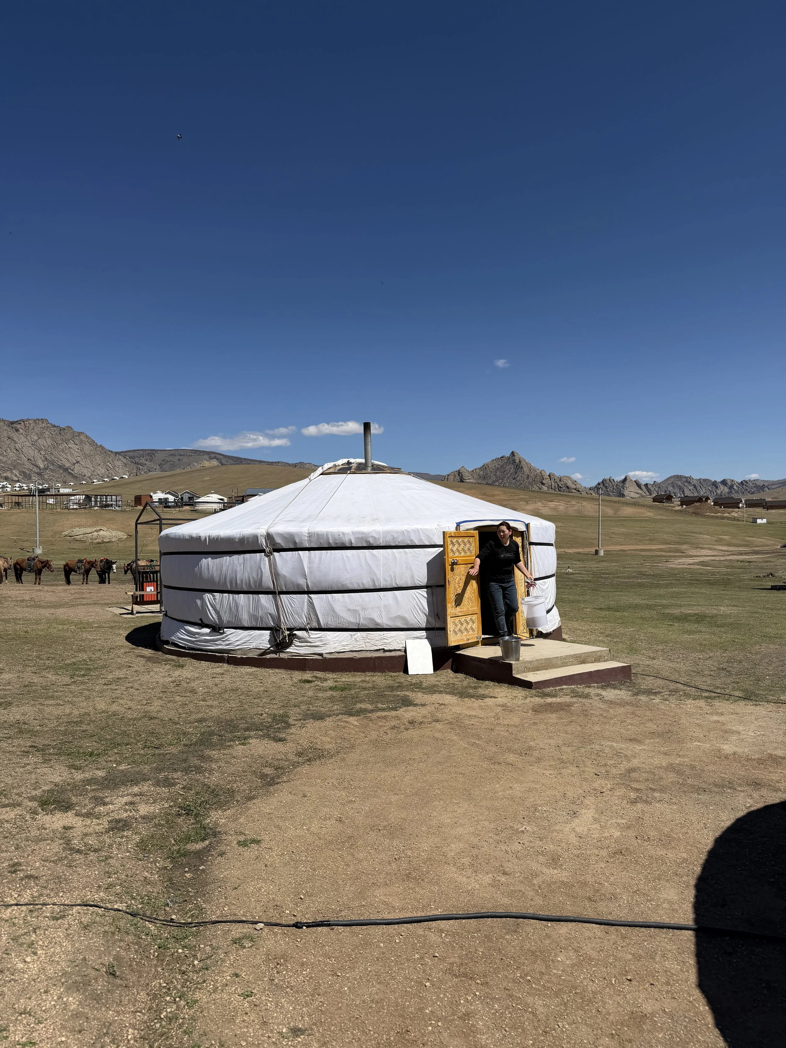 a ger on the property of a nomadic family in terelj national park Mongolia
