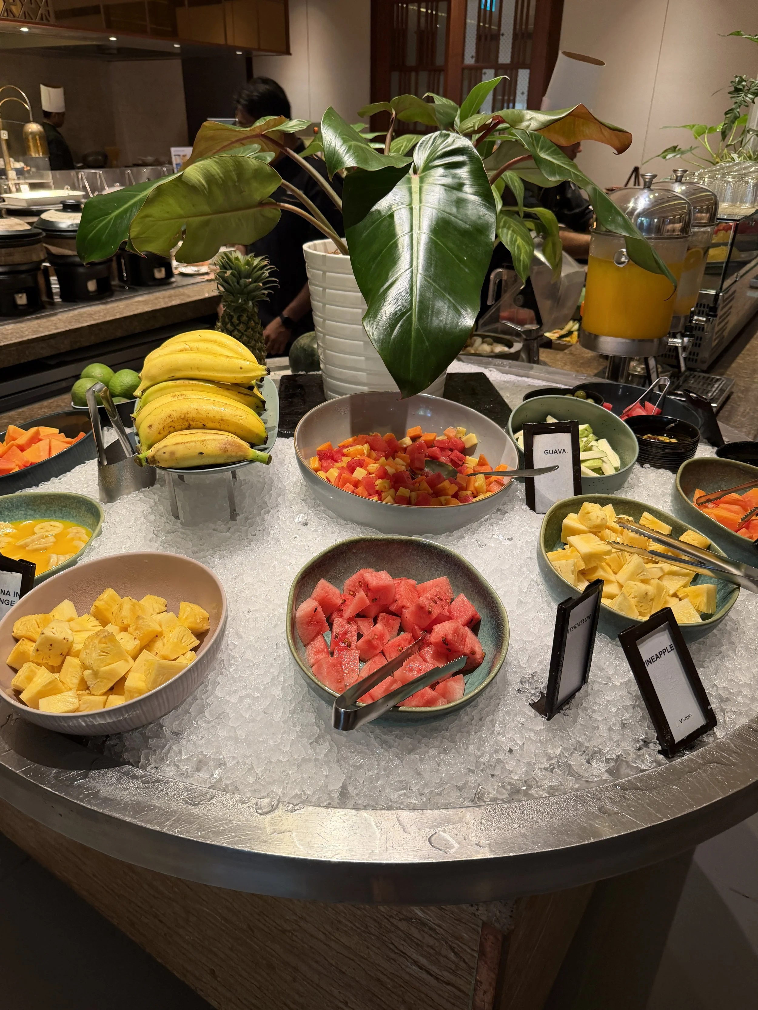 Hilton Colombo Residences Flow restaurant breakfast fruit bar.JPG