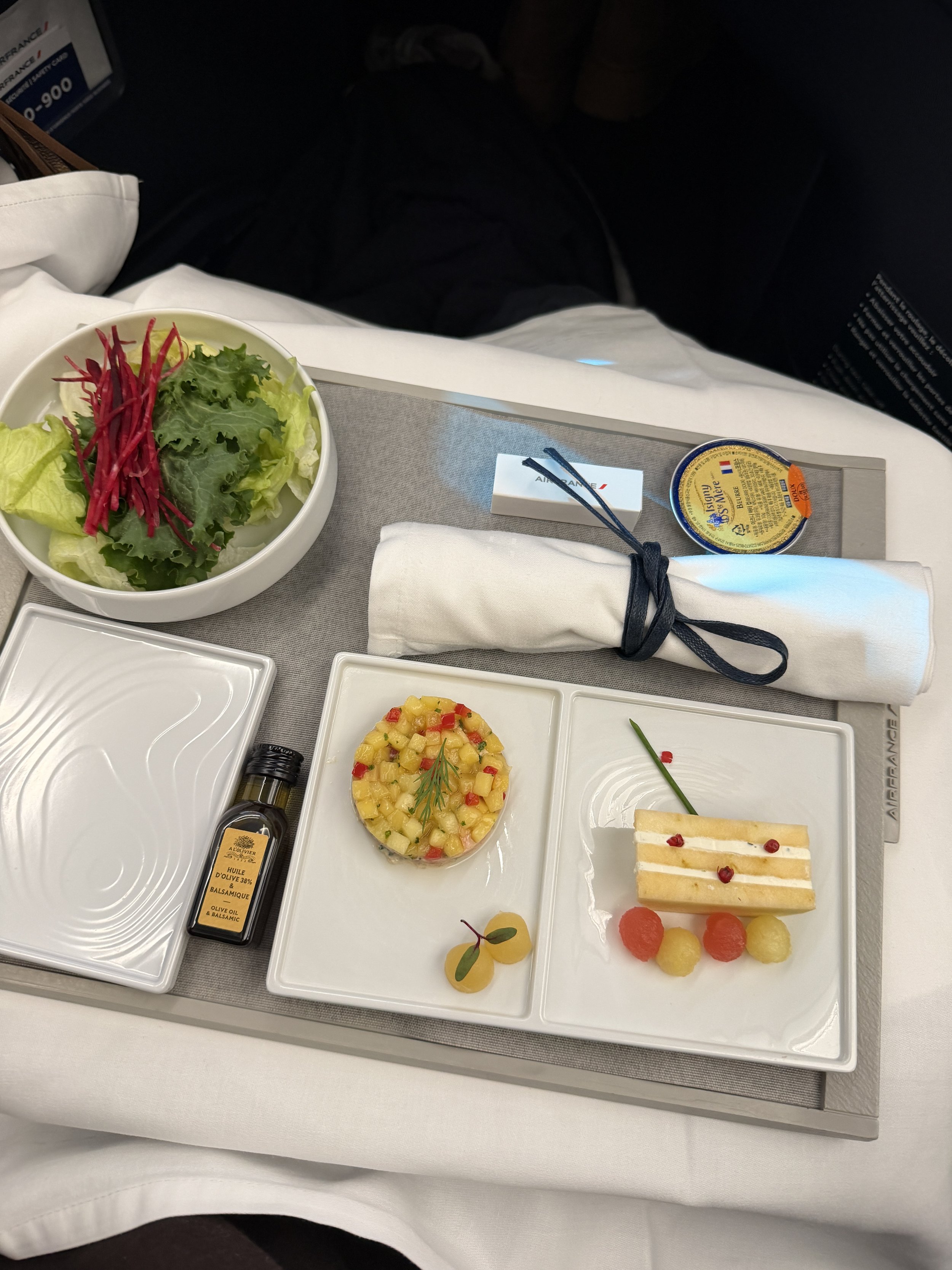 air france a350-900 business class meal starter.JPG