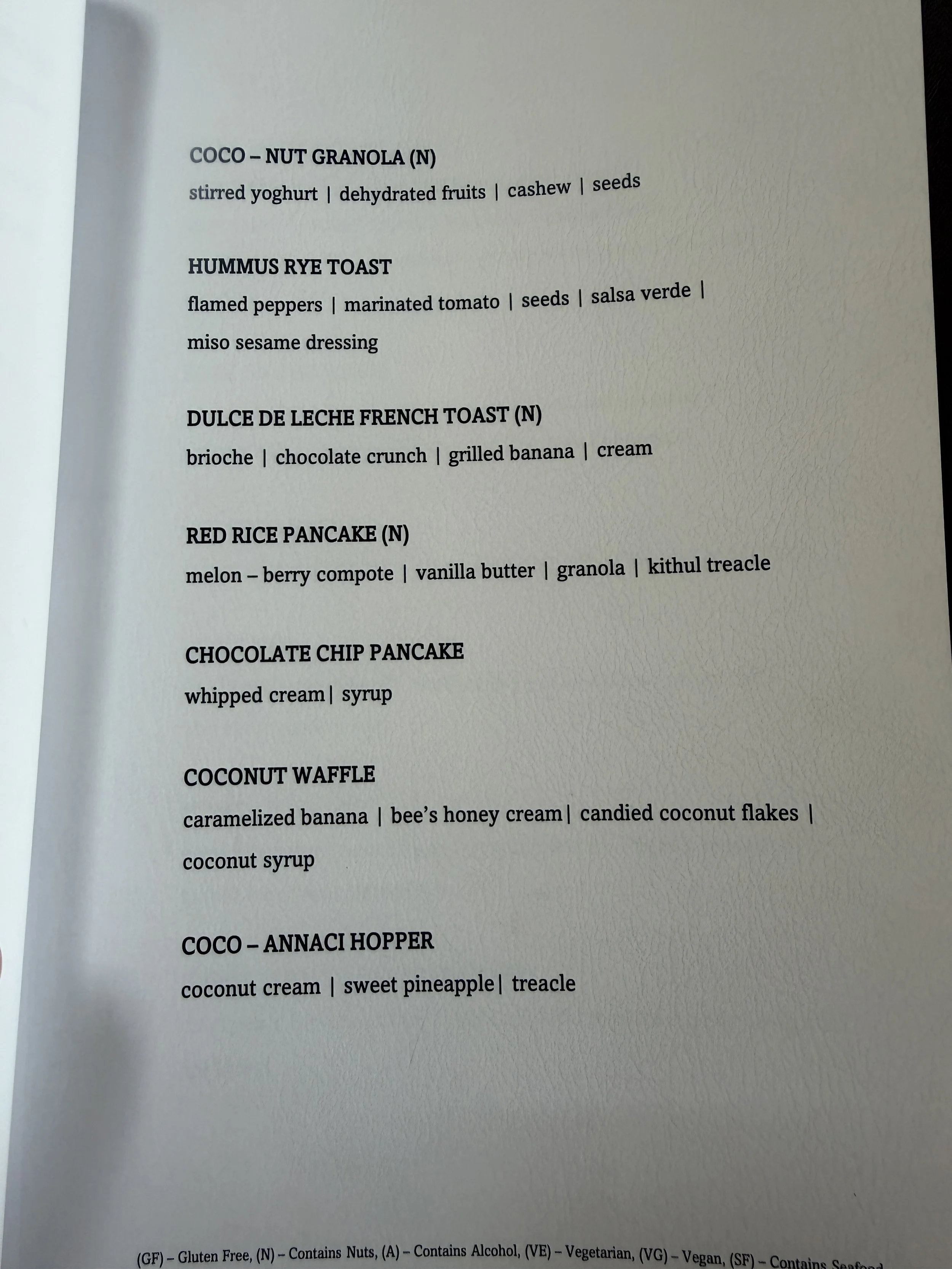 hiton yala breakfast menu .JPG