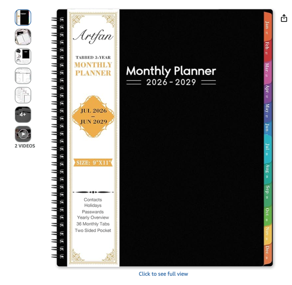 3 year day planner under $10