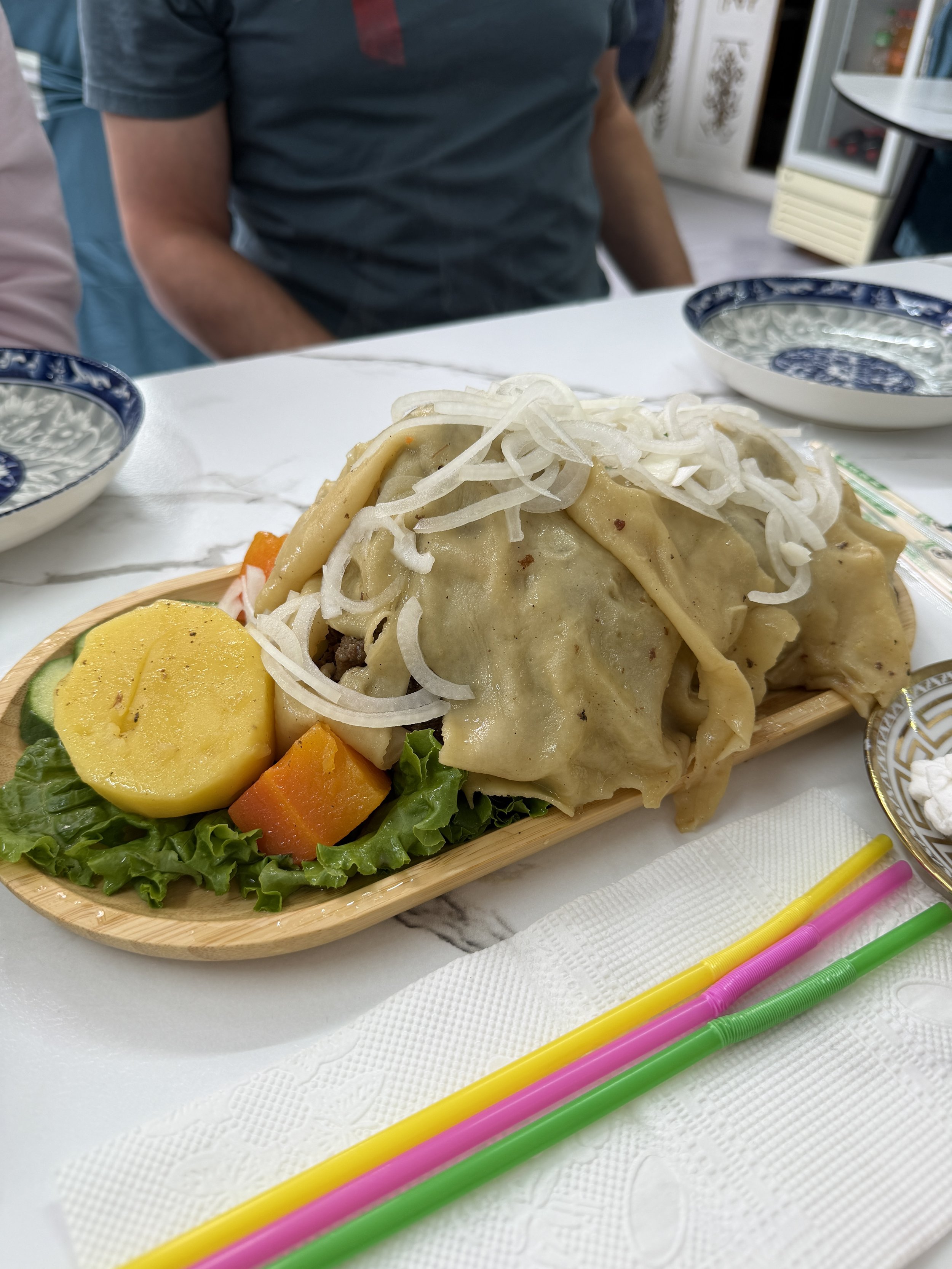 traditional Mongolian lunch mutton vegetables