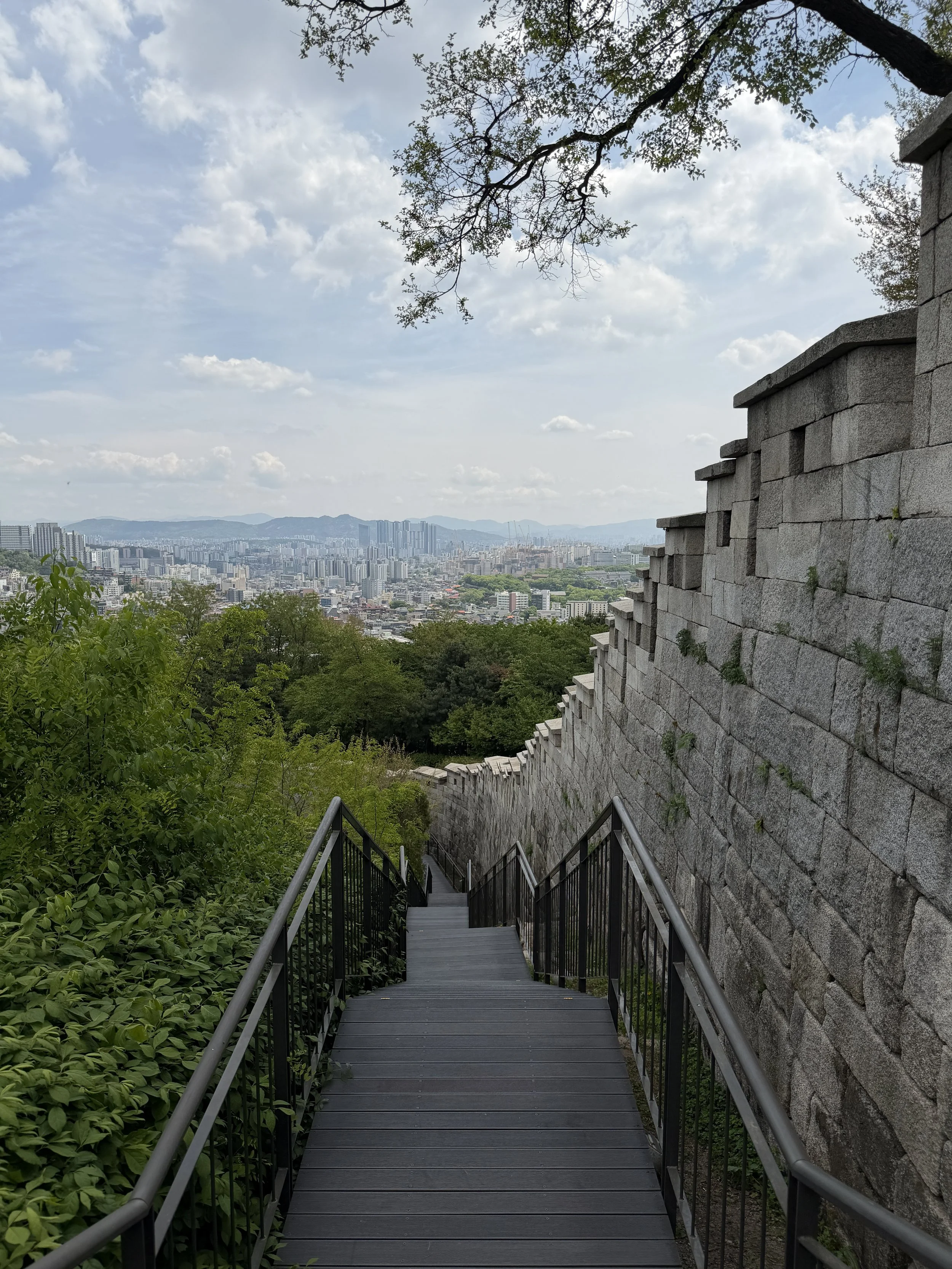 seoul city wall with skyscrapers and seoul in the background.JPG