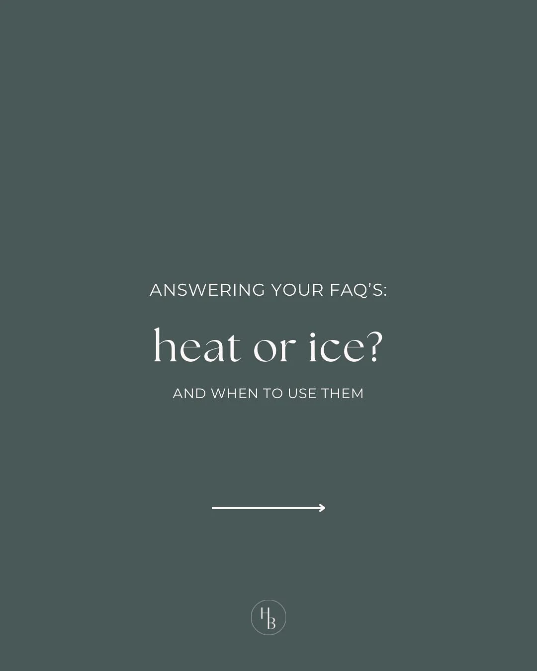 Answering your FAQ&rsquo;s: Heat or ice? 🔥🧊

👉🏻 Want to know whether to use heat or ice? Check out this post for what I typically recommend depending on what type of pain complaint you have.

One feels better than the other for you? Great! Use wh