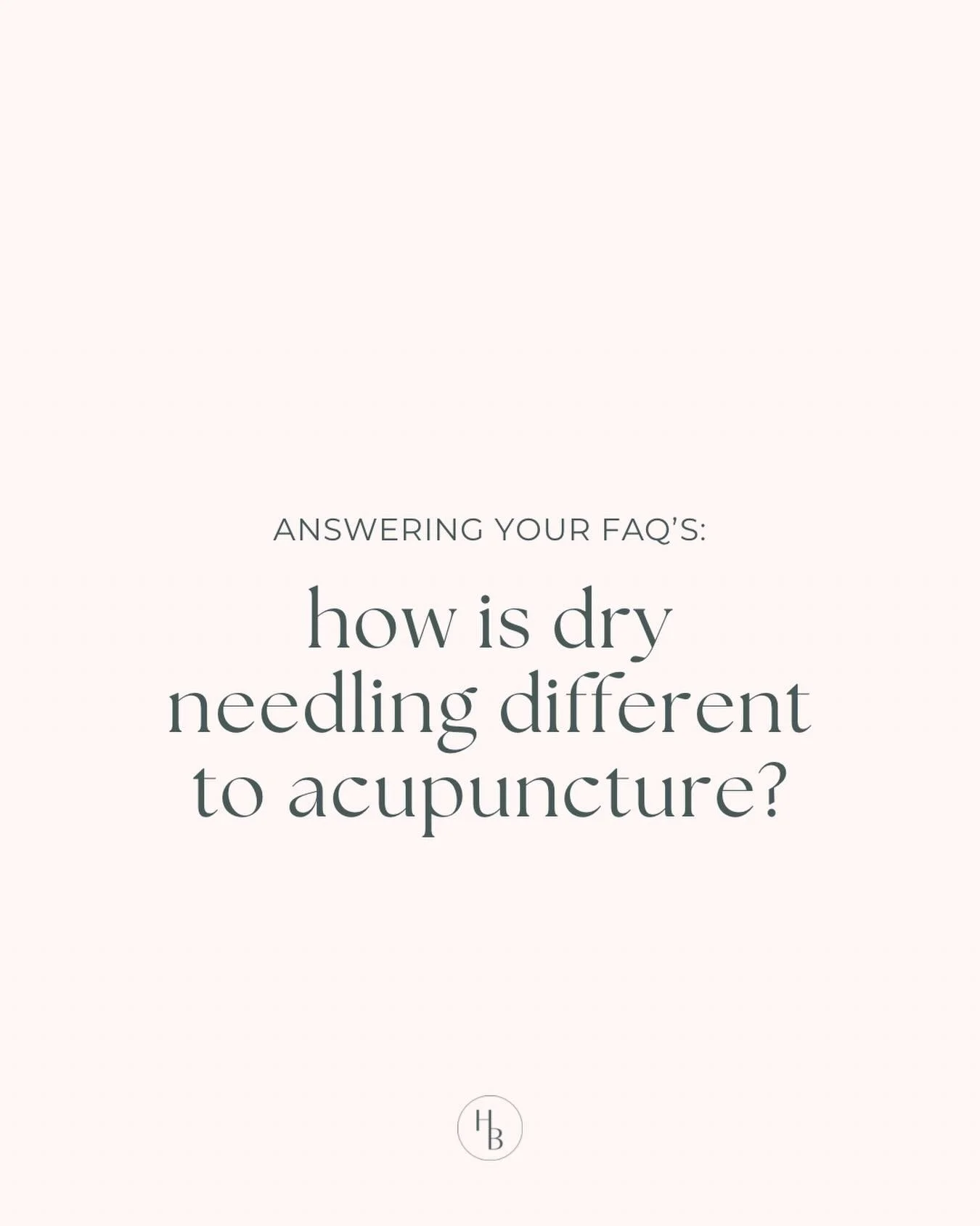 Answering your FAQ&rsquo;s: What is the difference between dry needling and acupuncture? 

This is a question I get ALOT in the clinic!

Even though both use very fine needles, dry needling and acupuncture are very different treatments with different