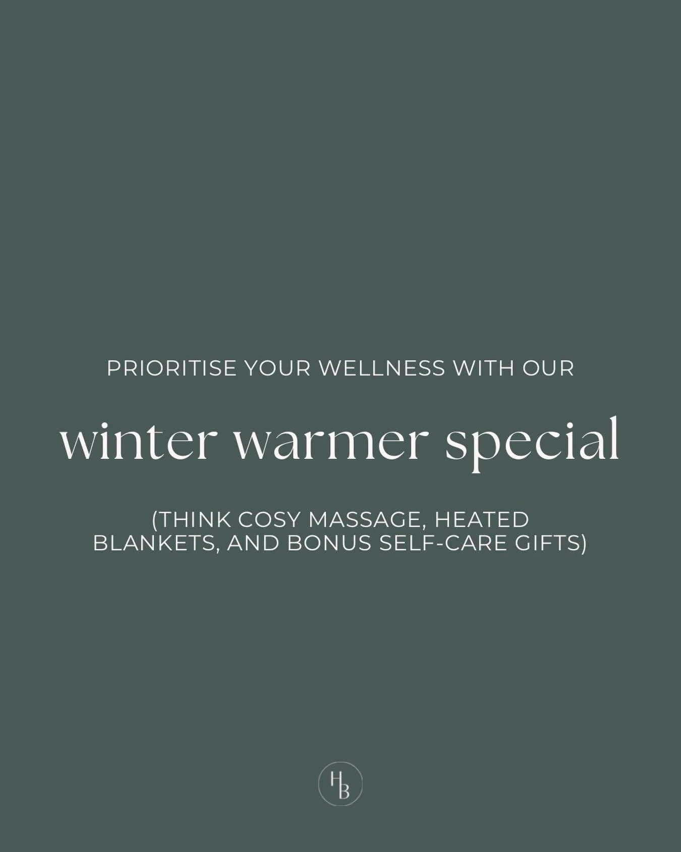 ❄️ Winter Warmer Special ❄️

Winter invites us to slow down, soften, and care for ourselves a little more intentionally.

If your body has been feeling tight, tired, overwhelmed, or simply in need of some nurturing, this is your reminder to take a mo