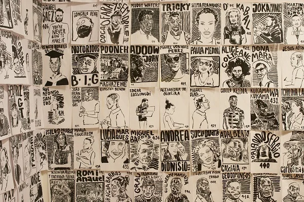 Francisco Vidal, 'Name Dropping for the African Industrial Revolution', 2015, India ink on paper, 20.8x29.8cm each. Image ® Sylvain Deleu