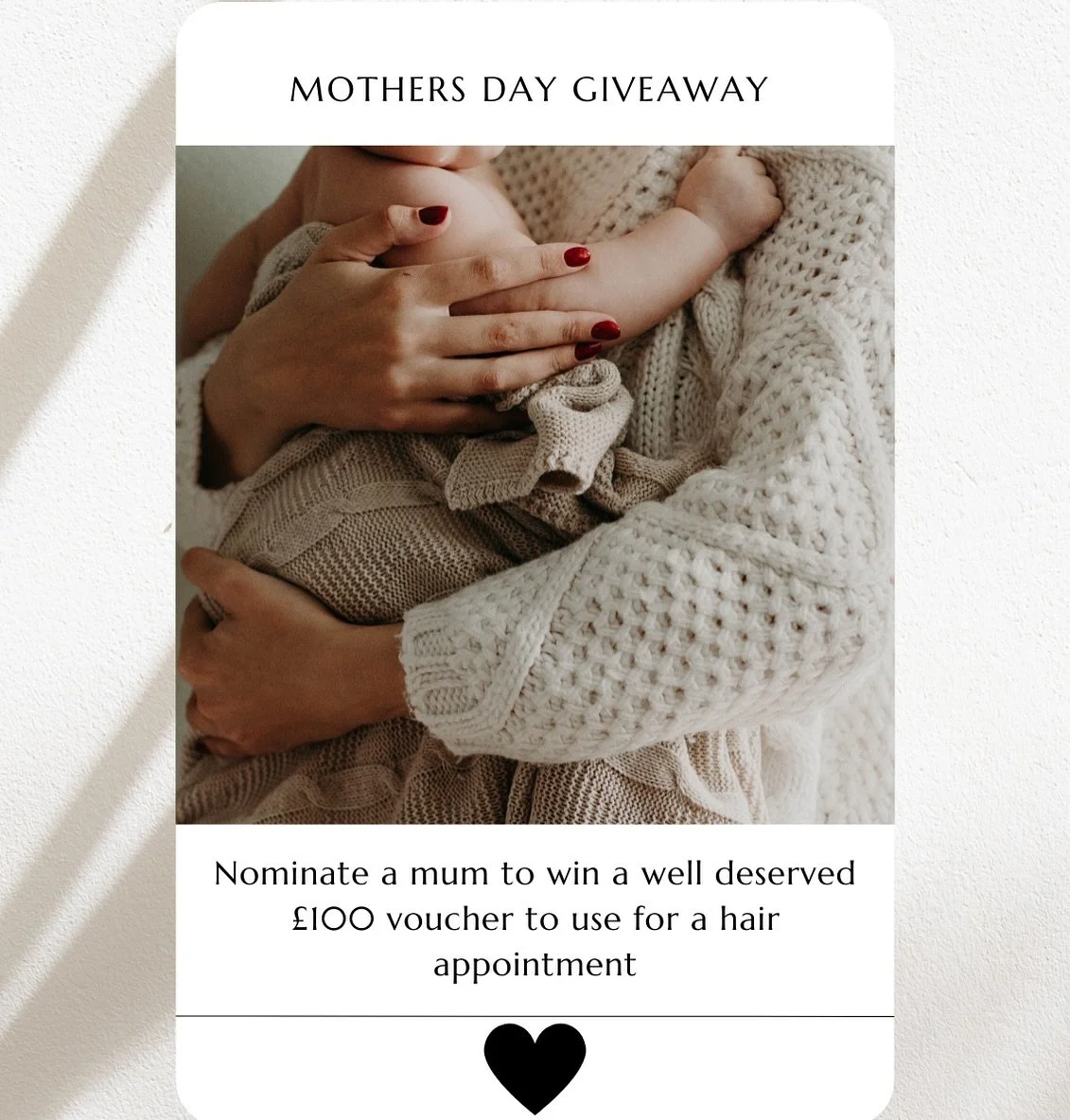 COMPETITION CLOSED 

Mother&rsquo;s Day give away ✨

How it works&hellip; 
Nominate a mum in need of a well deserved treat in the comment section 💖 
Share to your story for an extra boost! 

This give away closes at 6pm on Sunday 30th March &amp; th