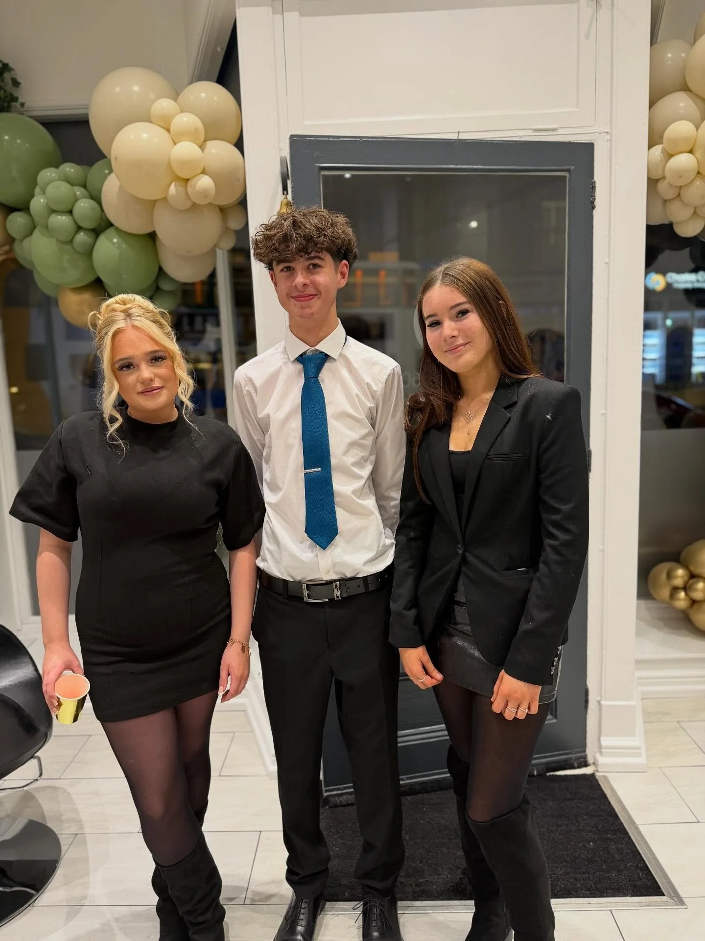 Lexi, Oscar &amp; Isla - Future stylists of The Hair Lounge 🖤 

Our in house trainee hairdressers, all attending college one day a week &amp; working within in the salon. 

Lexi is in her final months of her level 2 training.. Oscar &amp; Isla have 