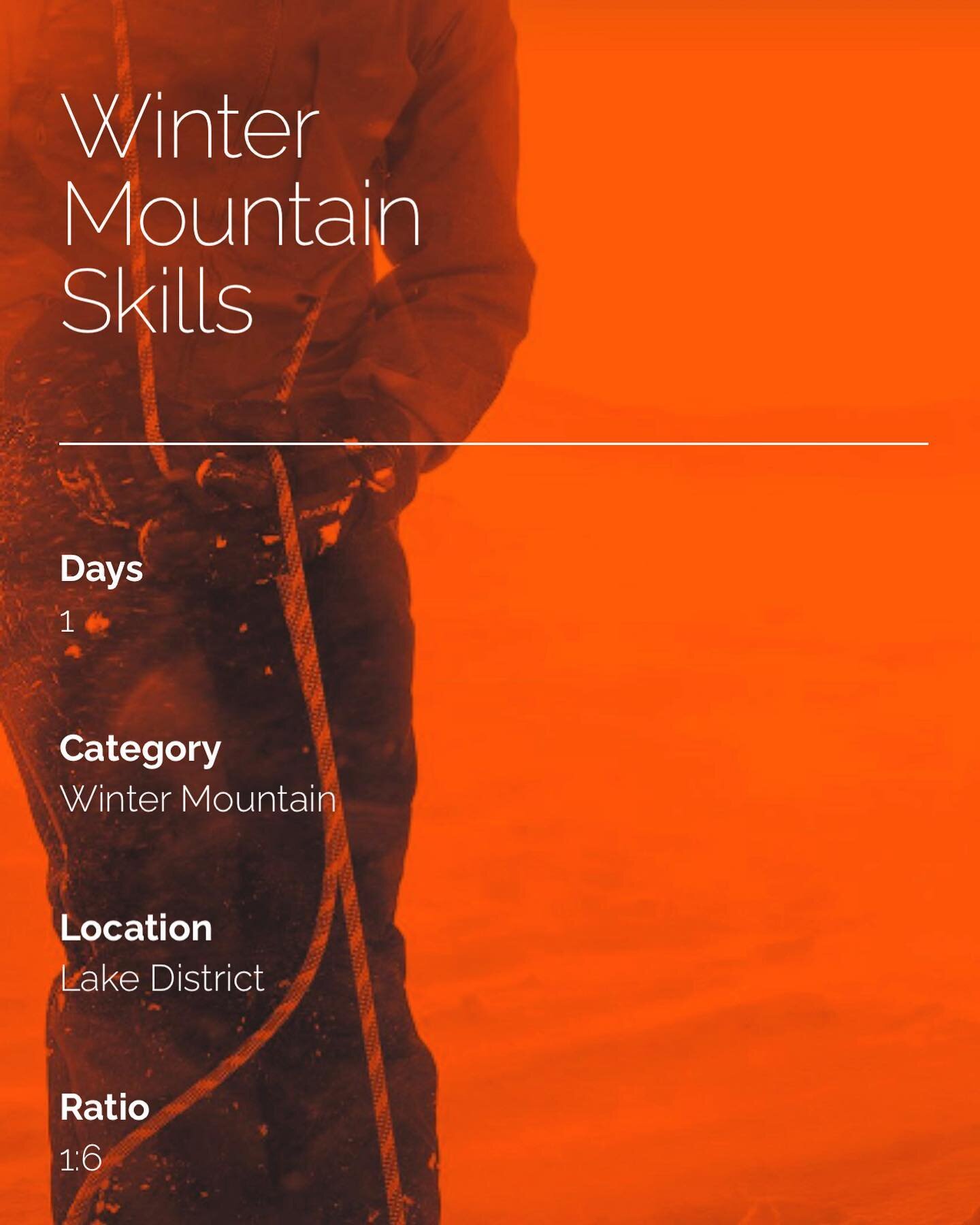 We have Winter Mountain Skills Days available in the Lake District - 29th January, 9th February &amp; 18th February - &pound;75 per person - a few places left - link in Bio 👌👍🏔😃