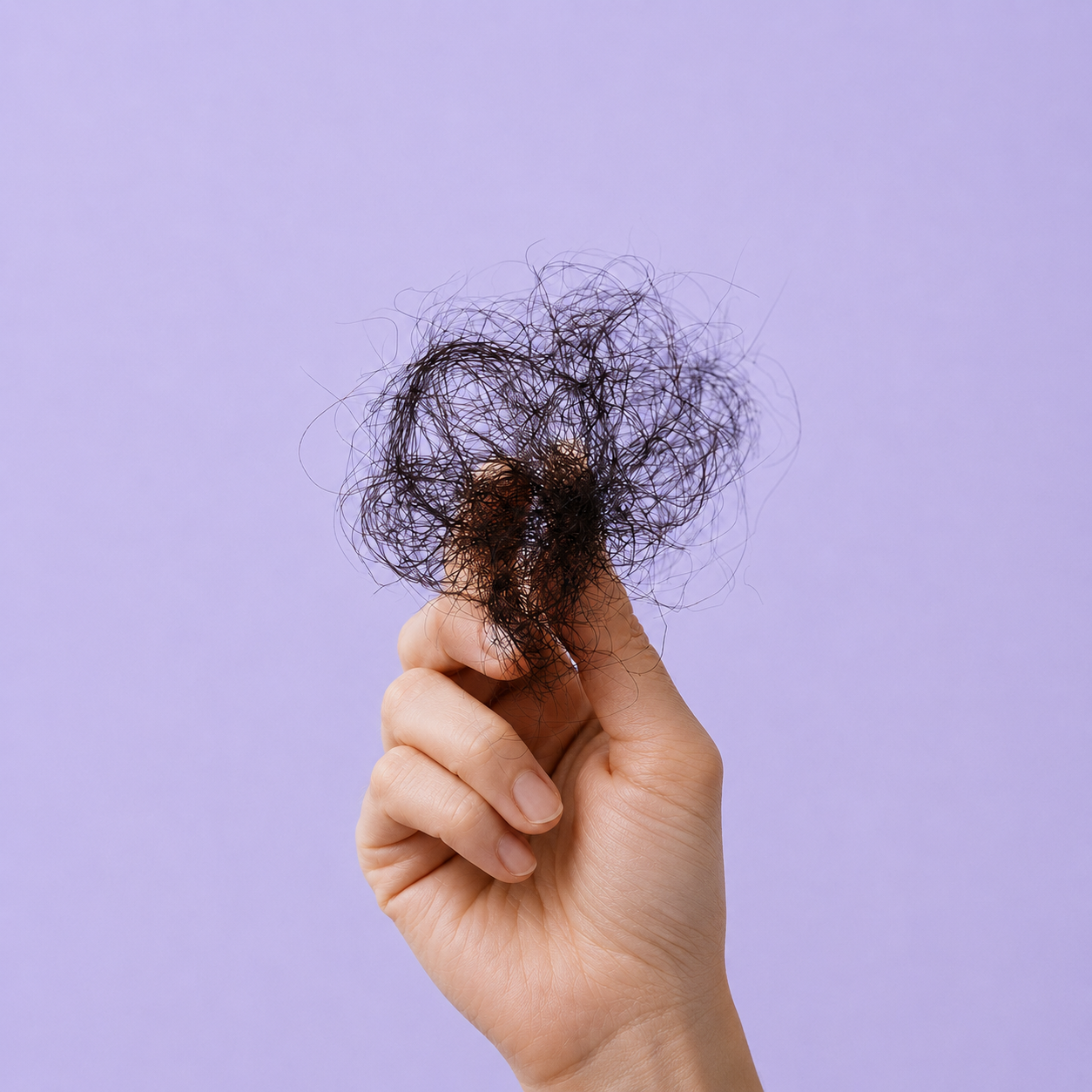 Hand Holding Tangled Hair Tuft.png