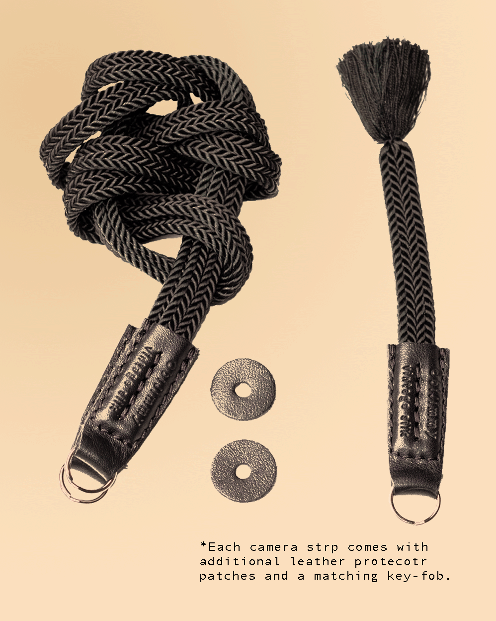Silk cord camera strap. Hand braided vintage Japanese