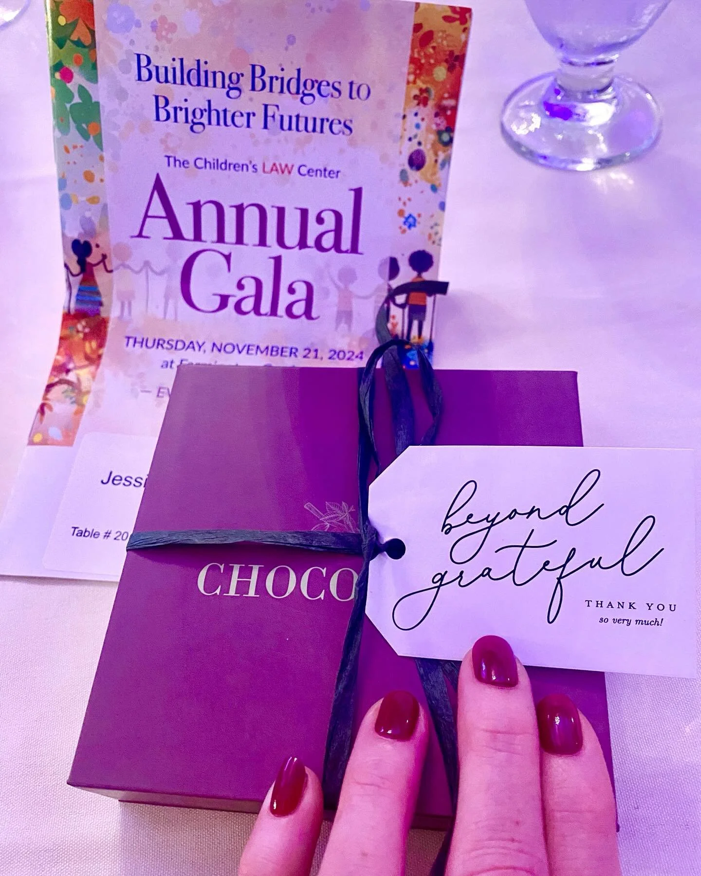 🤩 we are so proud to have our chocolates as favors for tonight's annual gala for the Children's Law Center! ❤️