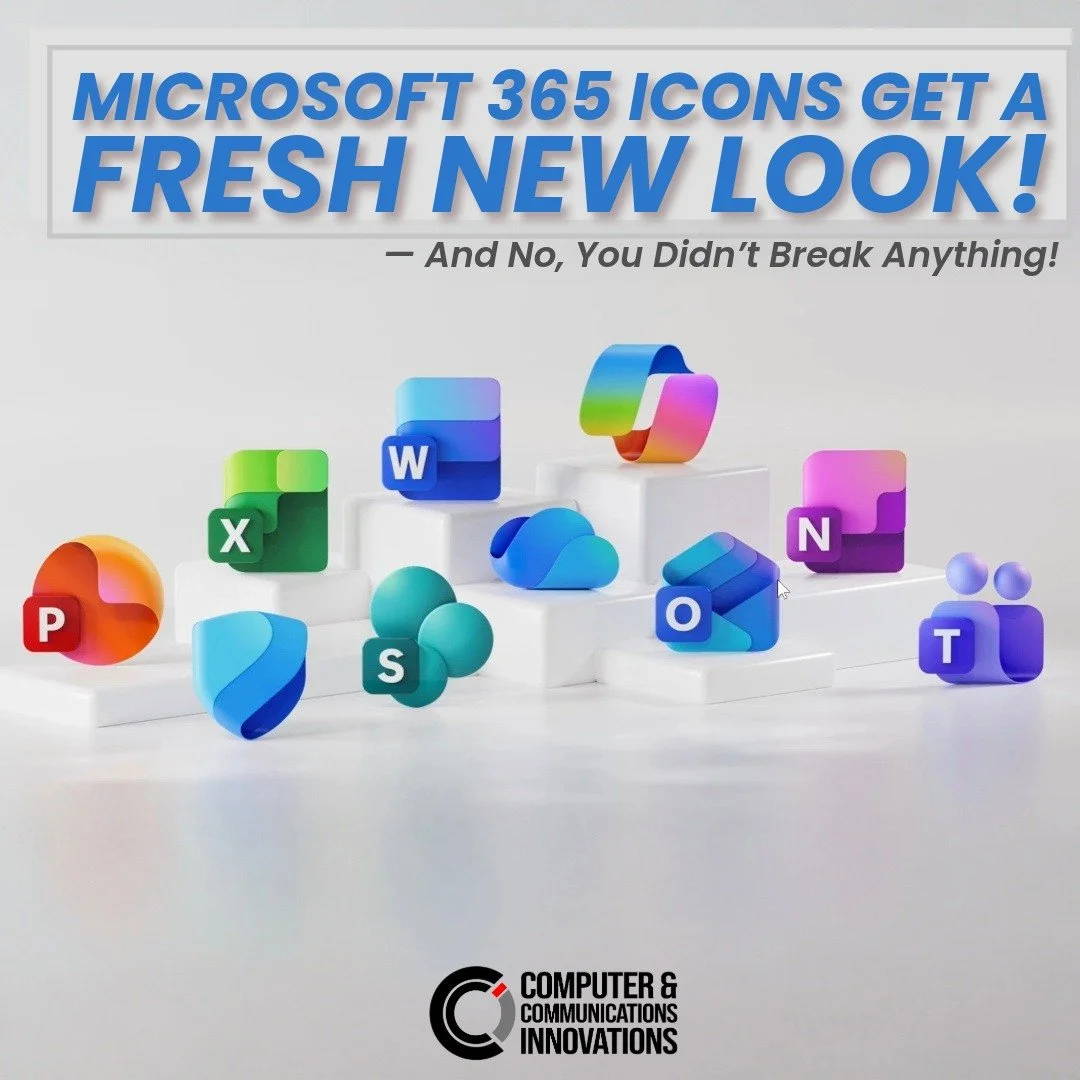 🚨 Noticed your Microsoft 365 icons look different lately?
Don&rsquo;t panic &mdash; you didn&rsquo;t do anything wrong!

Microsoft rolled out a major redesign in October 2025 featuring curvier, more colorful, and fluid icons to represent its new AI-