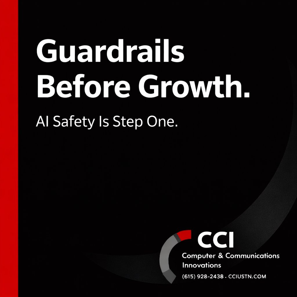 Guardrails before growth.

Before your team scales AI use, define:
&bull; What data is allowed
&bull; Who can use it
&bull; Review standards
&bull; Output validation

Speed without structure creates exposure.

Confident AI implementation starts with 