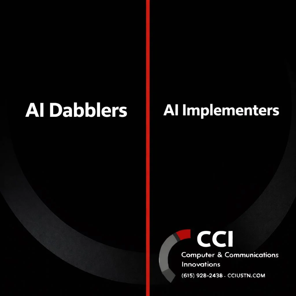 In the next 24 months:

AI Dabblers will experiment.
AI Implementers will scale.

The gap will widen.

Which category will you be in?
#CompetitiveAdvantage