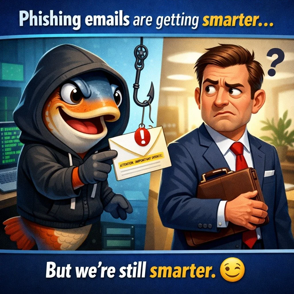 Phishing emails don&rsquo;t look obvious anymore.
They look like invoices, vendors, even coworkers.

All it takes is one click&mdash;and suddenly you&rsquo;re dealing with a much bigger problem.

Awareness + protection = your best defense.

https://w