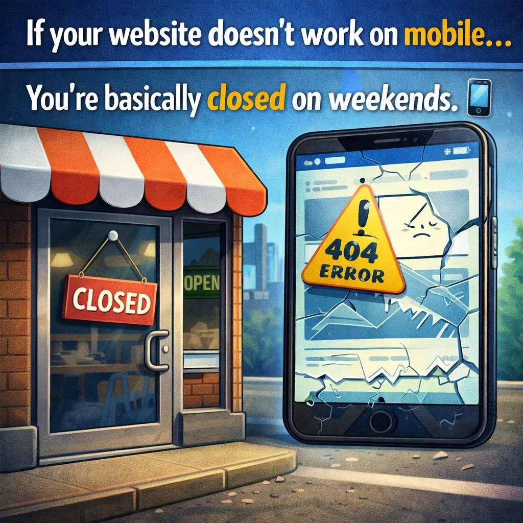 More than half of your visitors are probably coming from their phone.

If your site isn&rsquo;t mobile-friendly, hard to navigate, or slow&hellip; they won&rsquo;t stick around.

A good website works everywhere&mdash;desktop, tablet, and especially m