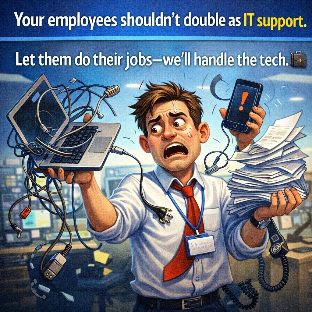 When your team has to stop what they&rsquo;re doing to troubleshoot tech issues&hellip; that&rsquo;s lost time and lost focus.

Your employees were hired to do their jobs&mdash;not play IT support.

The right setup keeps everyone focused on what actu