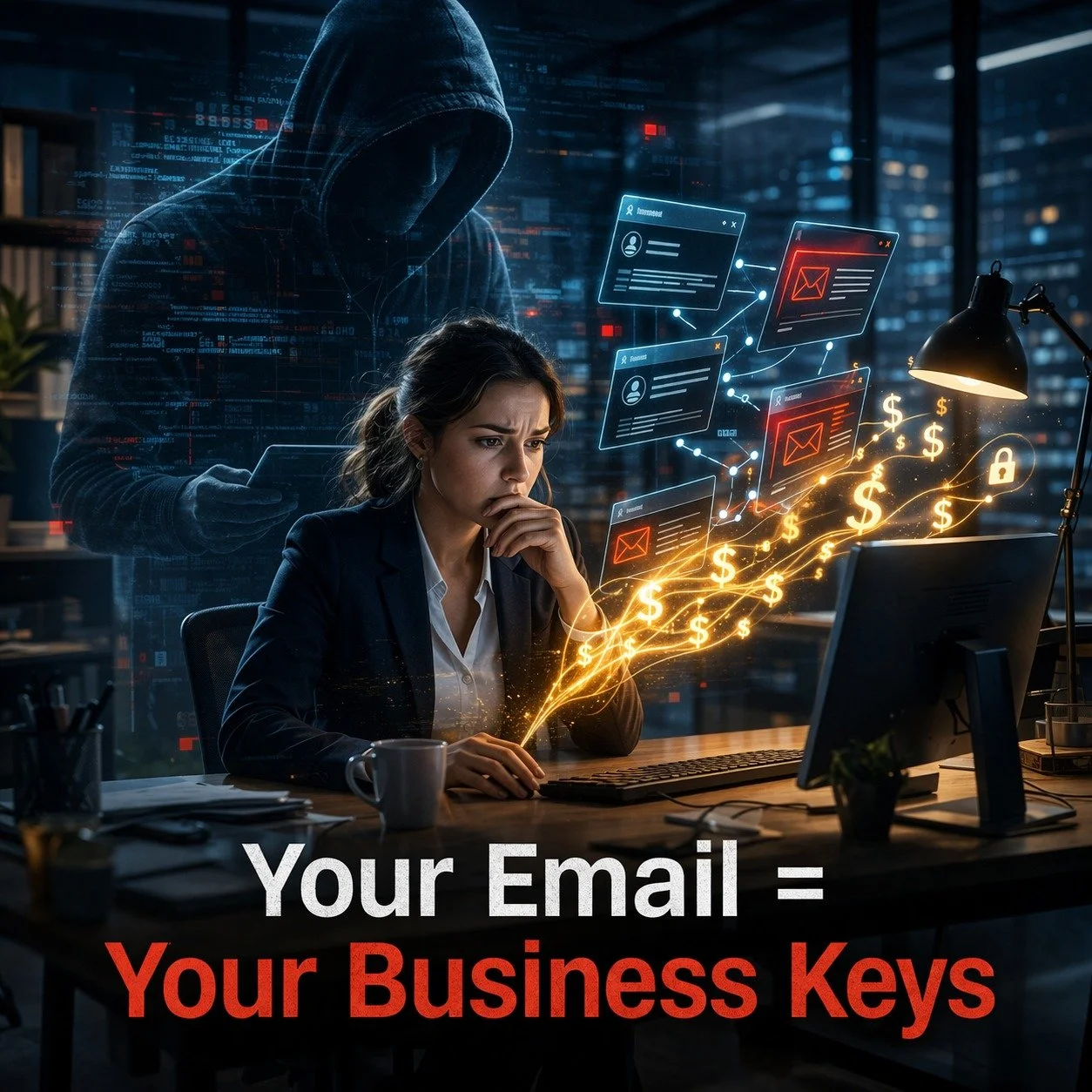 Do You Know Why Hackers Want Your Email?

Your email isn&rsquo;t just communication.

It&rsquo;s control.

Once someone gets access, they can:
&bull; Send invoices as you
&bull; Reset passwords
&bull; Redirect payments
&bull; Watch conversations and 
